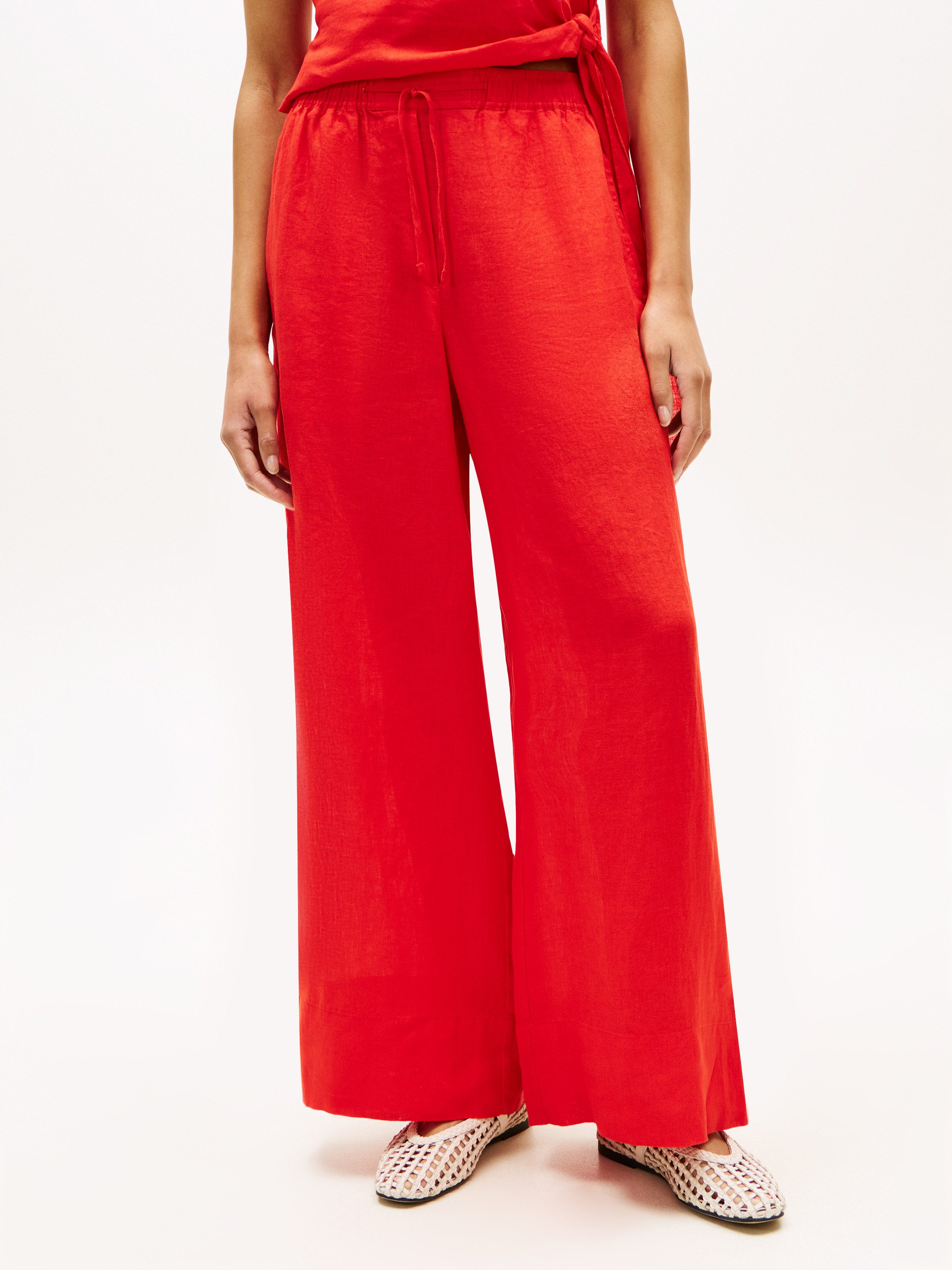 Tommy Hilfiger Culotte ESS LINEN PULL ON PANTS mit Bügelfalten