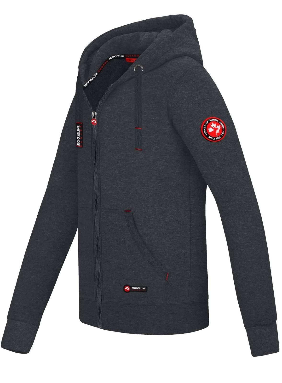 MOOSELINE Sweatjacke Herren Dunkelgrau - rotes günstig online kaufen