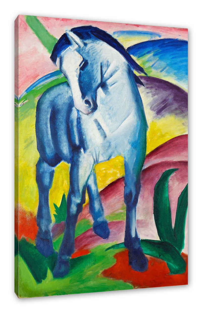 Pixxprint Leinwandbild Franz Marc - Blaues Pferd, Franz Marc - Blaues Pferd (1 St), Leinwandbild fertig bespannt, inkl. Zackenaufhänger