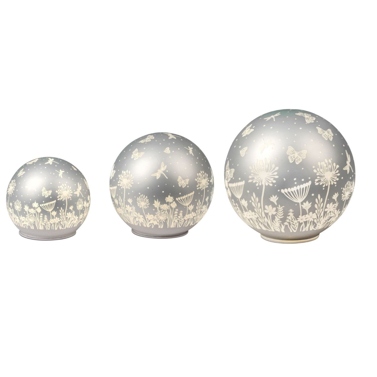 formano Tischleuchte Blumenwiese, LED, mit Timerfunktion, Silber, Blumen, H: 20cm