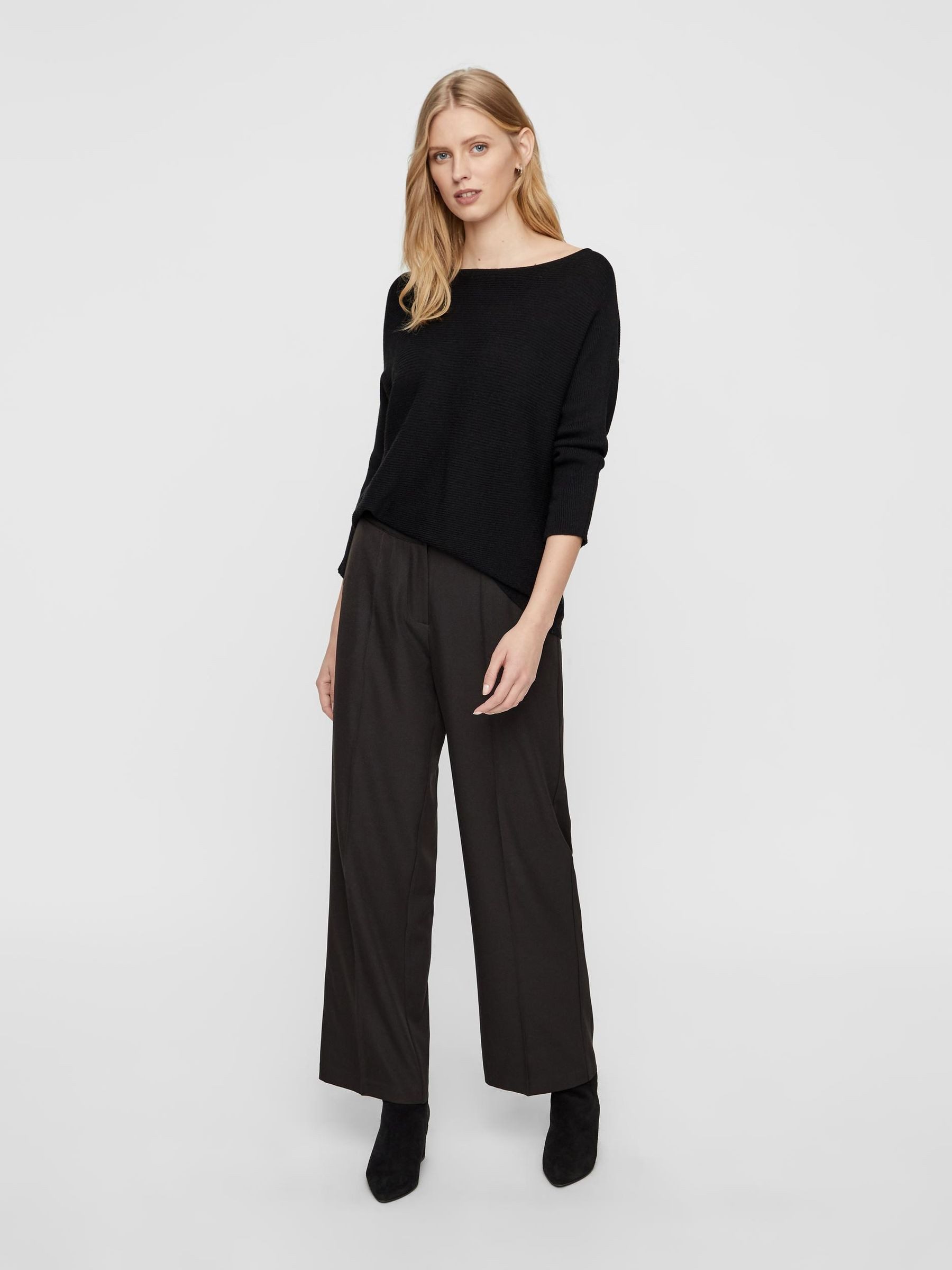 Vero Moda Strickpullover für VMNORA 3/4 BOATNECK BLOUSE NOOS