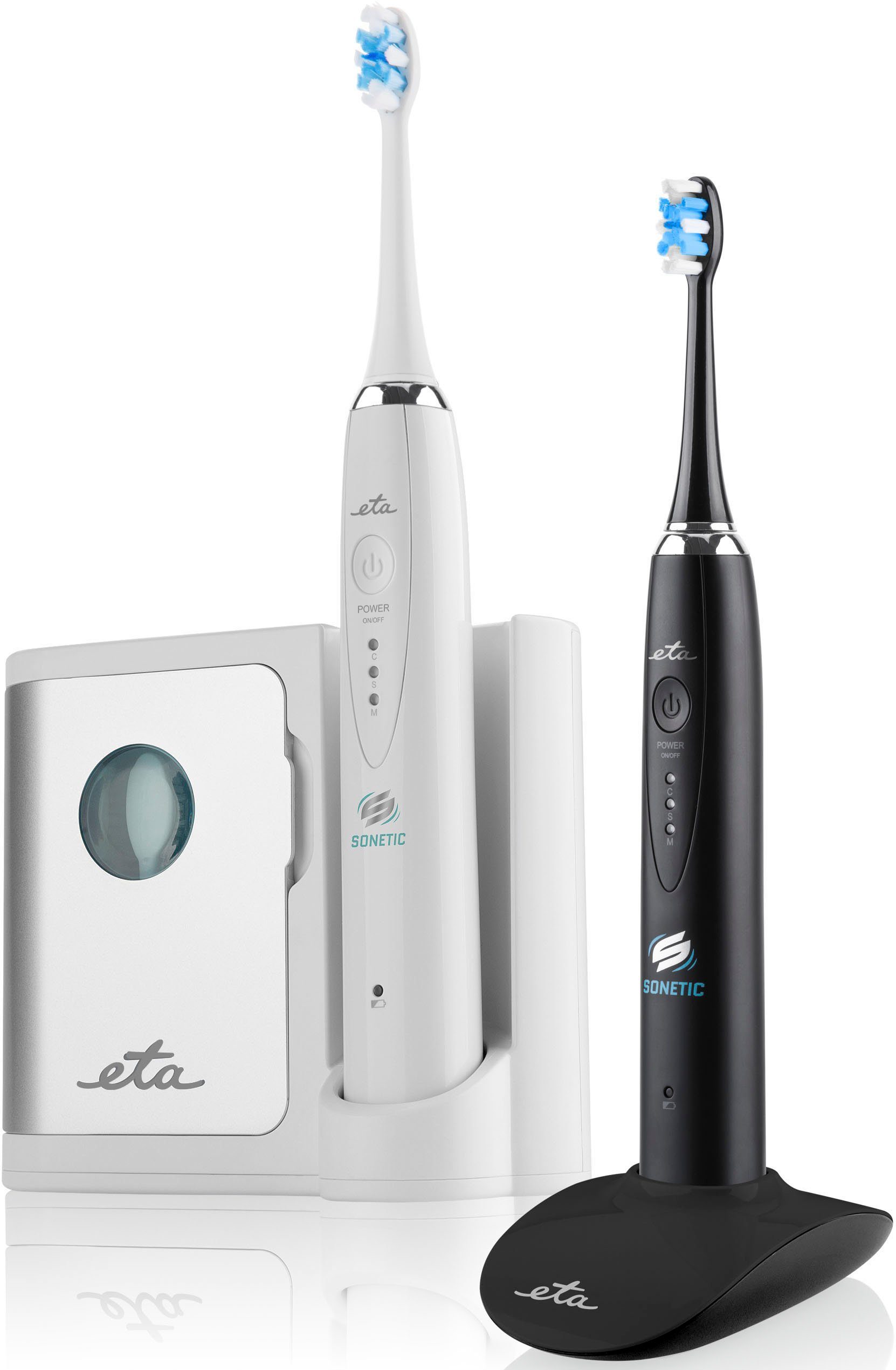 eta Elektrische Zahnbürste SONETIC ETA370790010, 2 elektrische Zahnbürsten,  weiß & schwarz online kaufen | OTTO