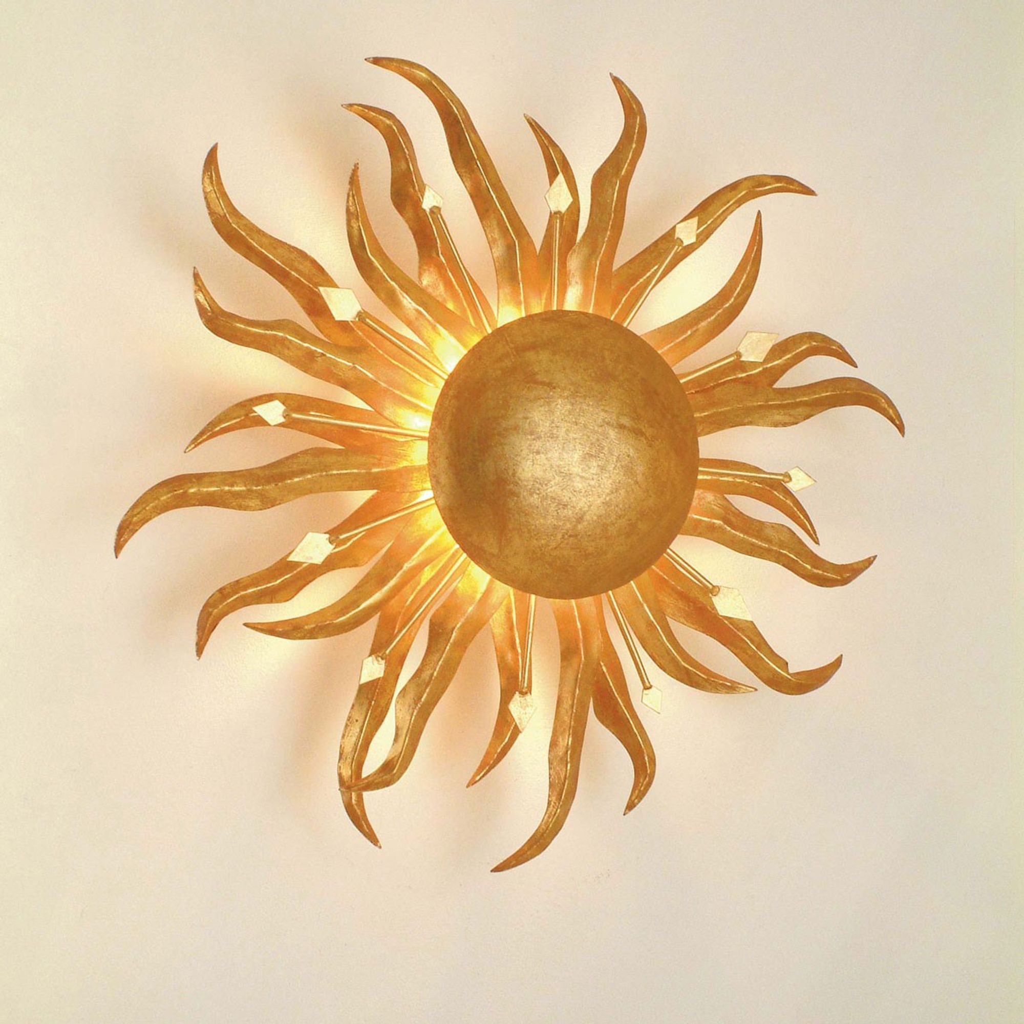 Holländer Wandleuchte Sonne Piccola Eisen Gold