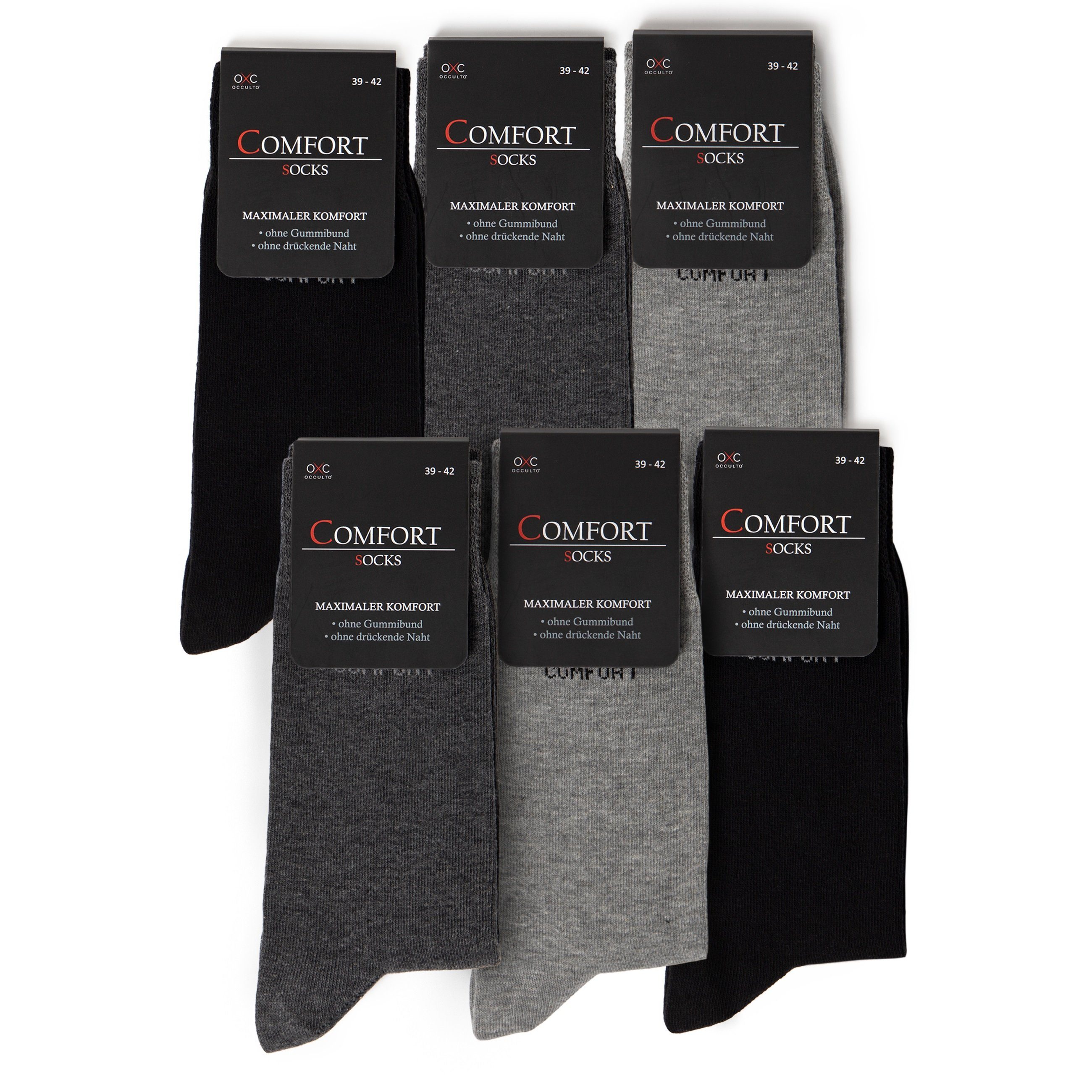 OCCULTO Basicsocken Herren Komfortsocken 6er Pack (6-Paar) günstig online kaufen