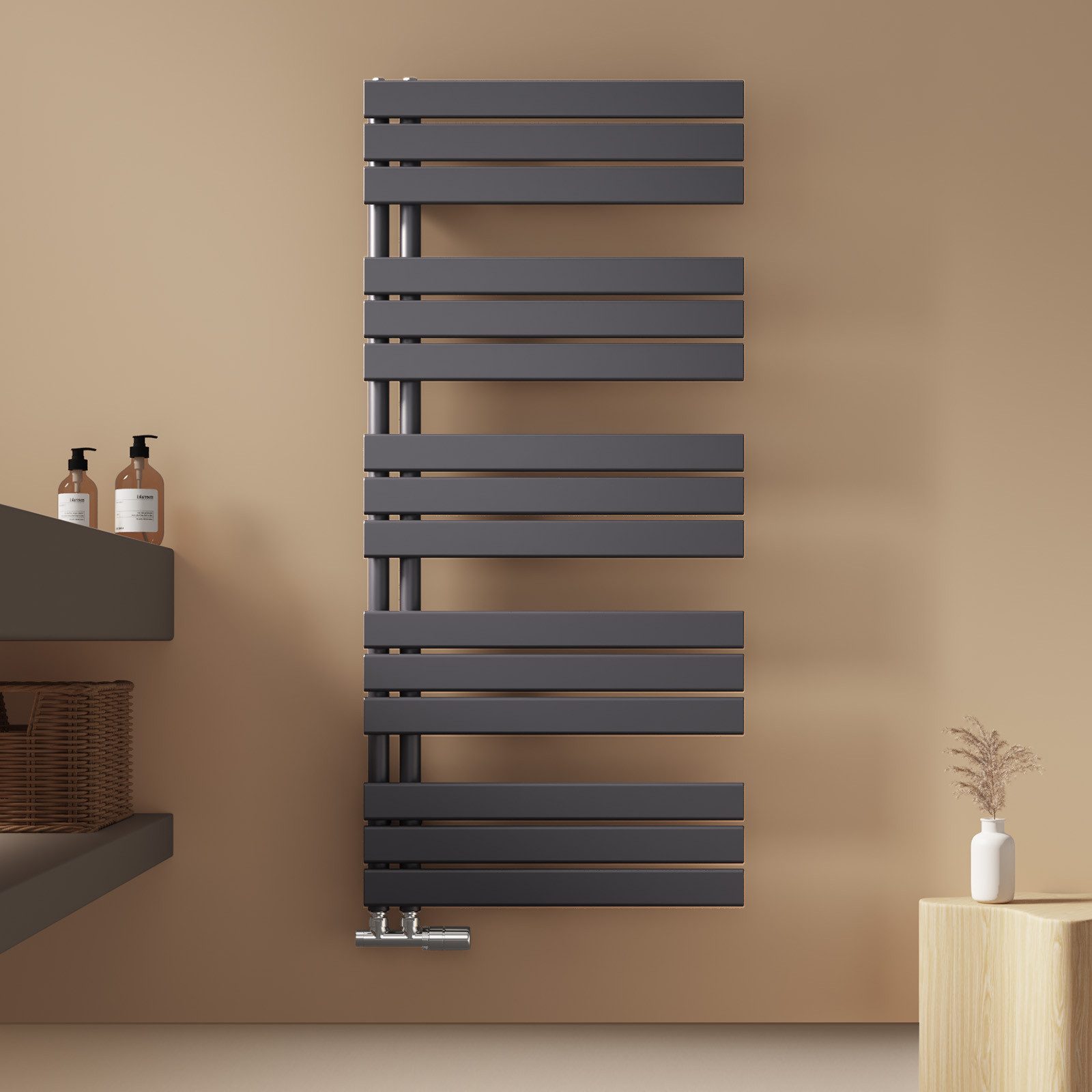 EMKE Badheizkörper Anthrazit Flach Paneelheizkörper Handtuchtrockner, Verti günstig online kaufen