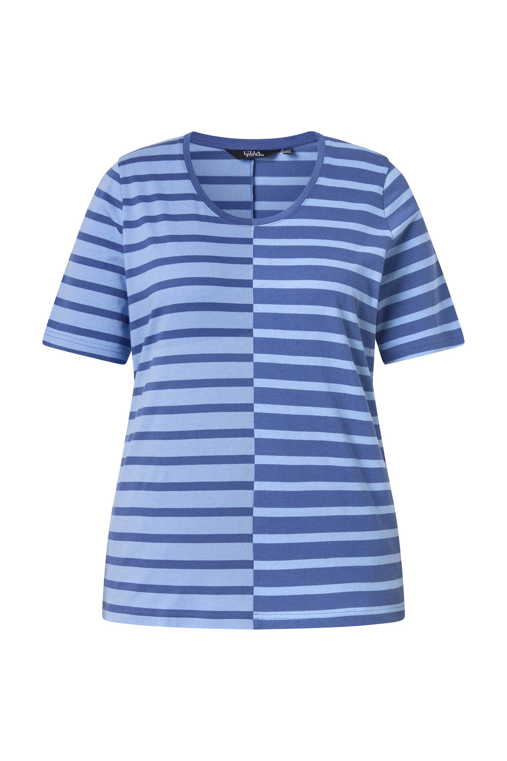 T-Shirt T-Shirt Streifen Classic Rundhals Halbarm Modalmix