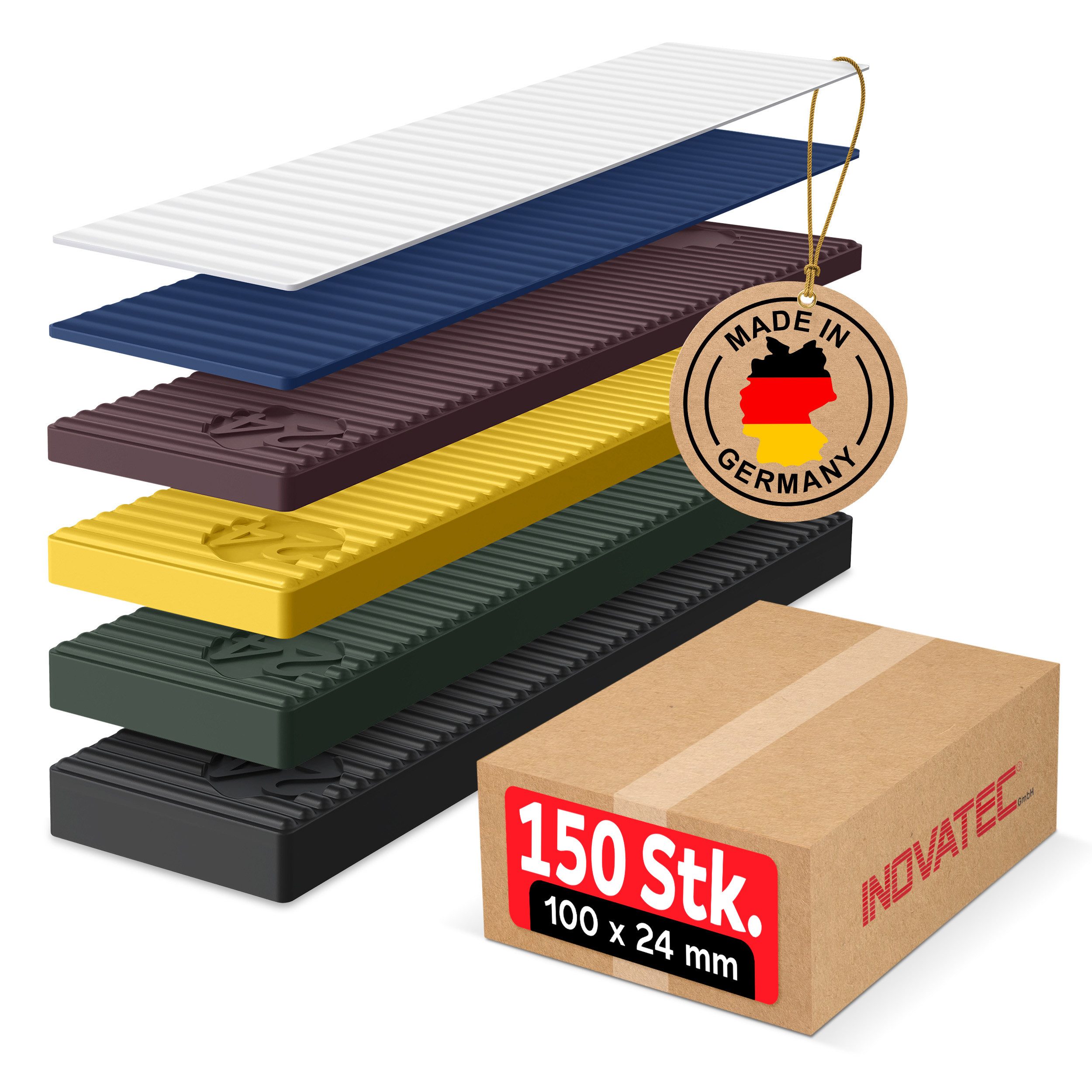 Inovatec Unterlegplatte Kunststoff Verglasungsklötze 100 x 24, 150-St.