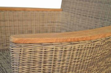 Kai Wiechmann Gartensessel Hochwertiger Polyrattan Geflechtsessel als wetterfester Rattansessel, moderner Polyrattan Gartenstuhl in Cappuccino