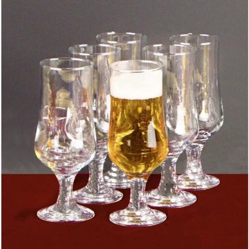 BURI Gläser-Set Biergläser auf Fuß 370ml Bier Gläser Glas trinken Küche Haushalt, Glas