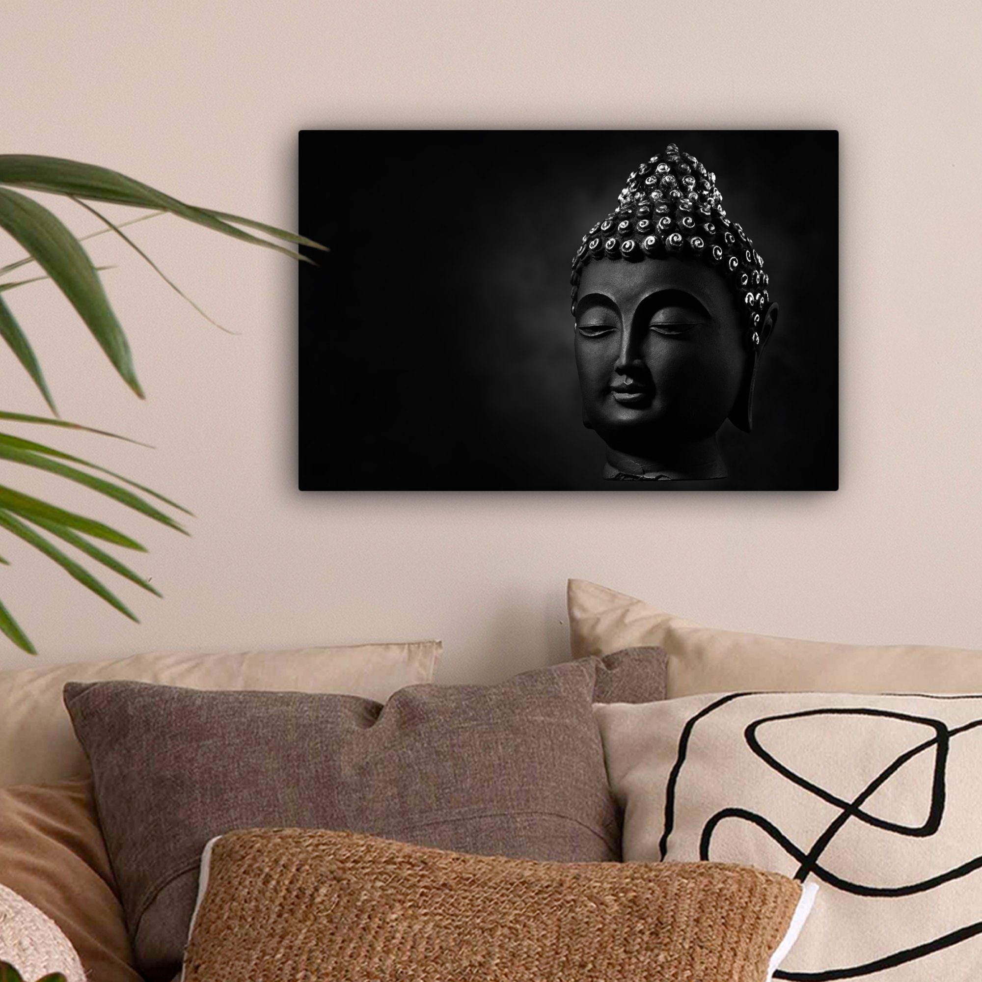 OneMillionCanvasses® Leinwandbild Buddha - Schwarz - günstig online kaufen