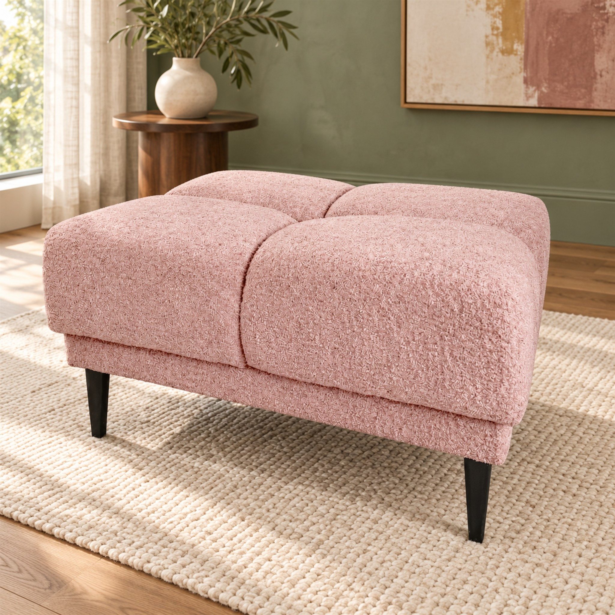 Fun Möbel Polsterhocker Designerhocker Hocker SENVELIO in Boucléstoff GLAM