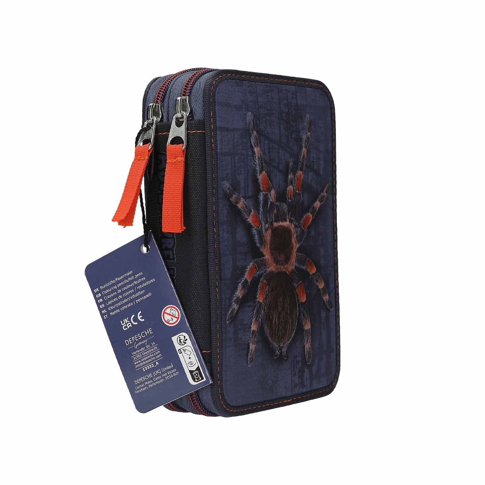 Depesche Federmäppchen Adventure World 2-Fach Federtasche mit Spinne, (1-tlg)