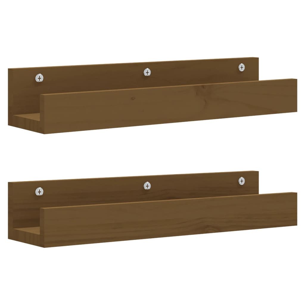 vidaXL Regal Wandregale 2 Stk. Honigbraun günstig online kaufen
