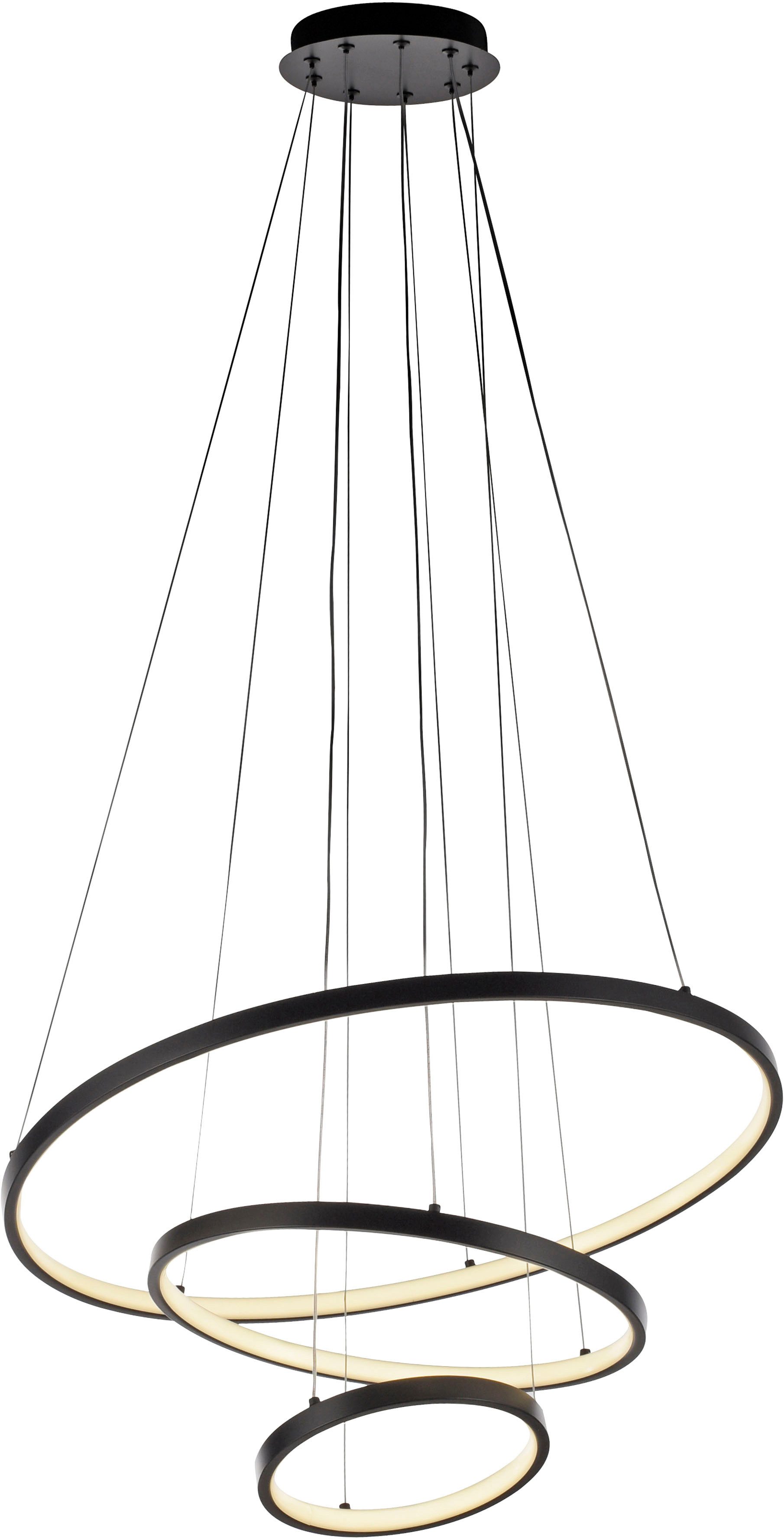 JUST LIGHT LED Deckenleuchte CERCHI, LED fest integriert, Warmweiß, Ringe Ø230 / Ø390 / Ø610mm