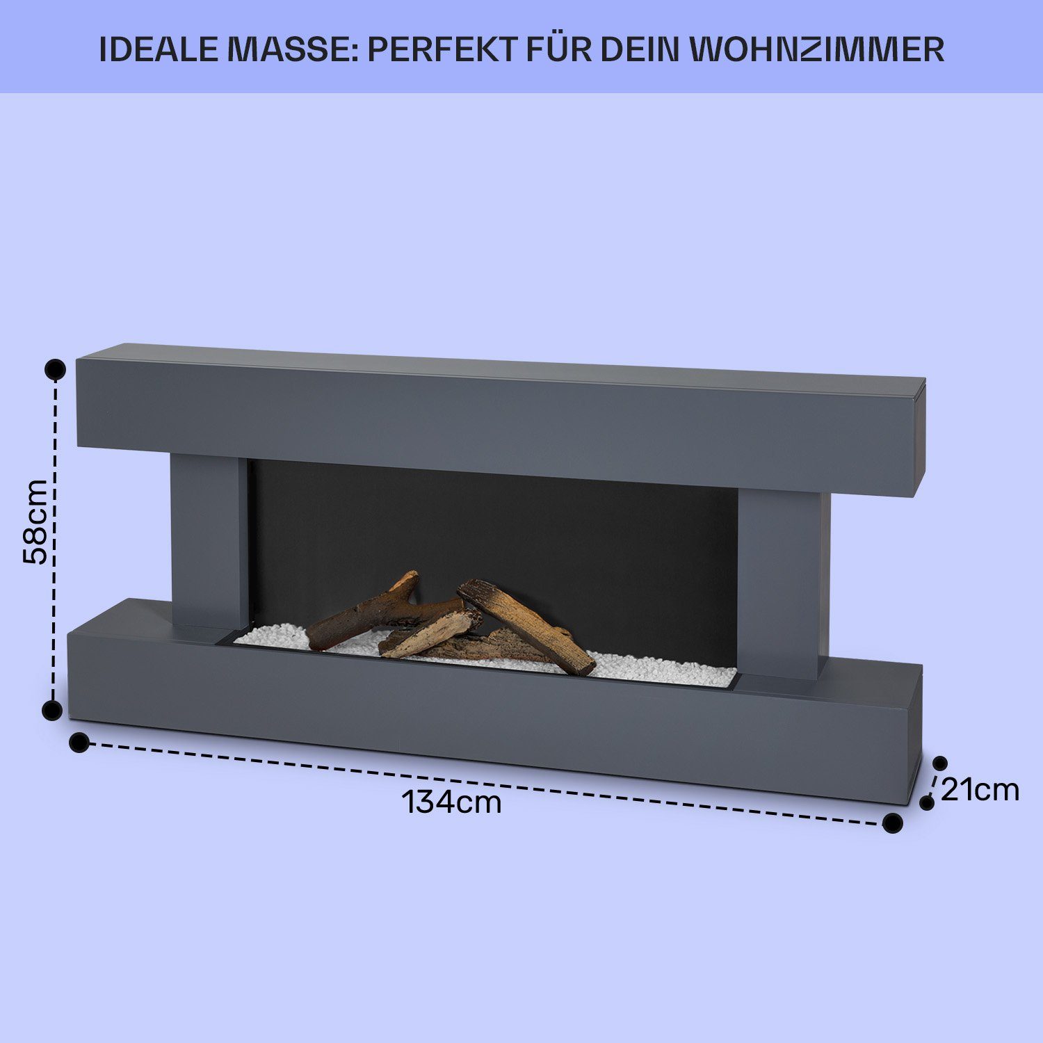 Kamin Heizlüfter Klarstein & Light elektrischer Studio Heizfunktion Kaminofen Fire, Elektrokamin mit elektrischer