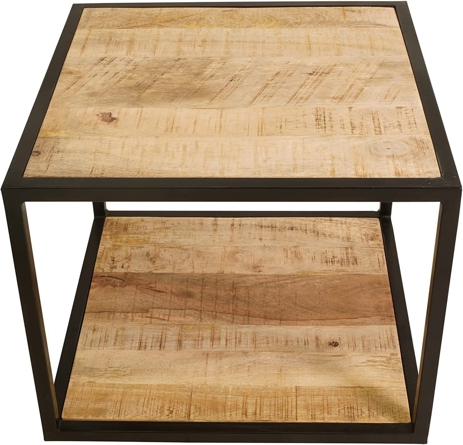 Lesli Living Beistelltisch Beistelltisch 50x50x40cm Mangoholz Owen Tisch Holz