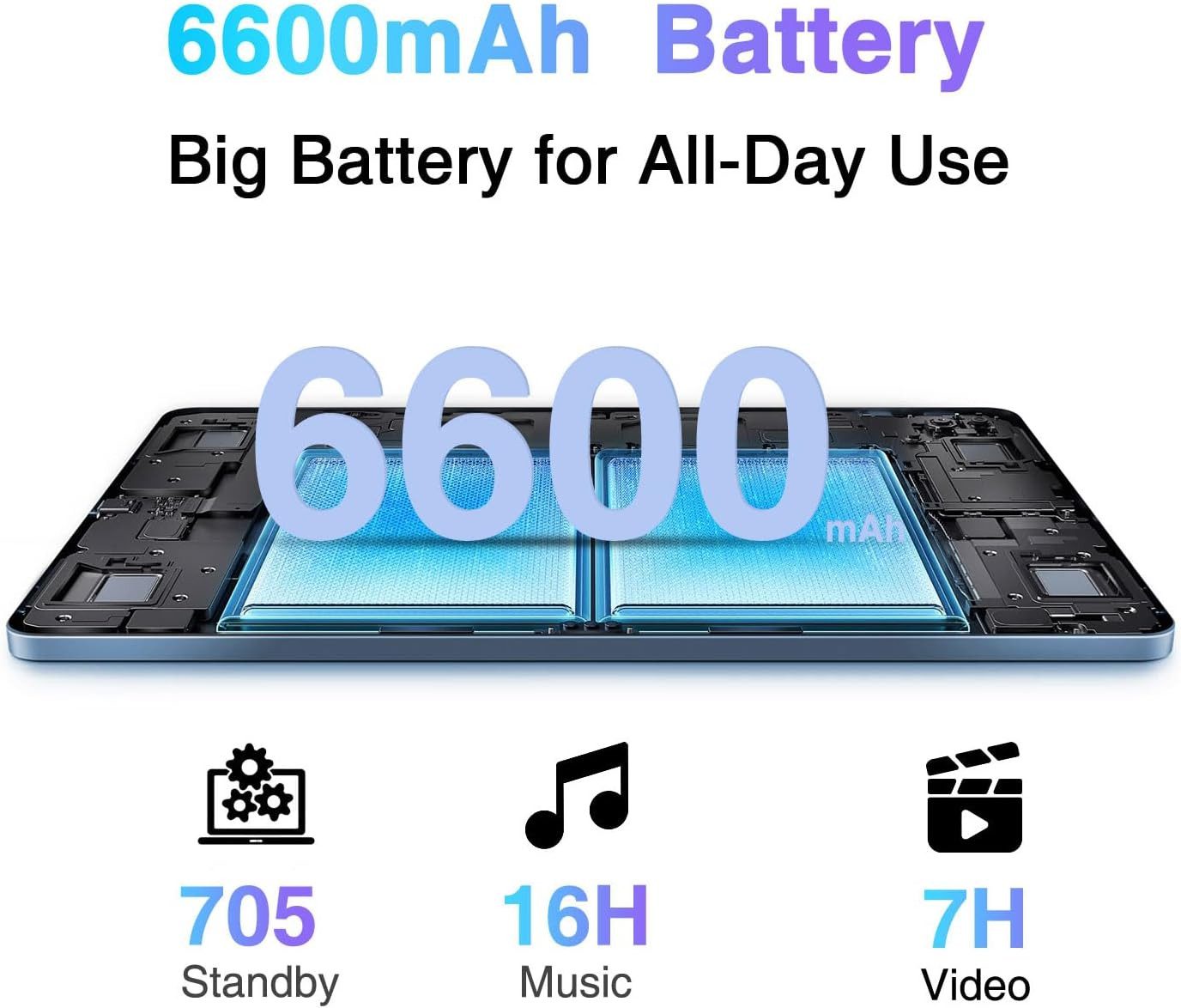 Zevelora 6 GB RAM 6600 mAh, 8 MP + 5 MP Fast Gaming Tablet (10,3", 128 GB, Android 13, 4G LTE, Elegantes Multimediagerät für Arbeit, Unterhaltung und unterwegs)
