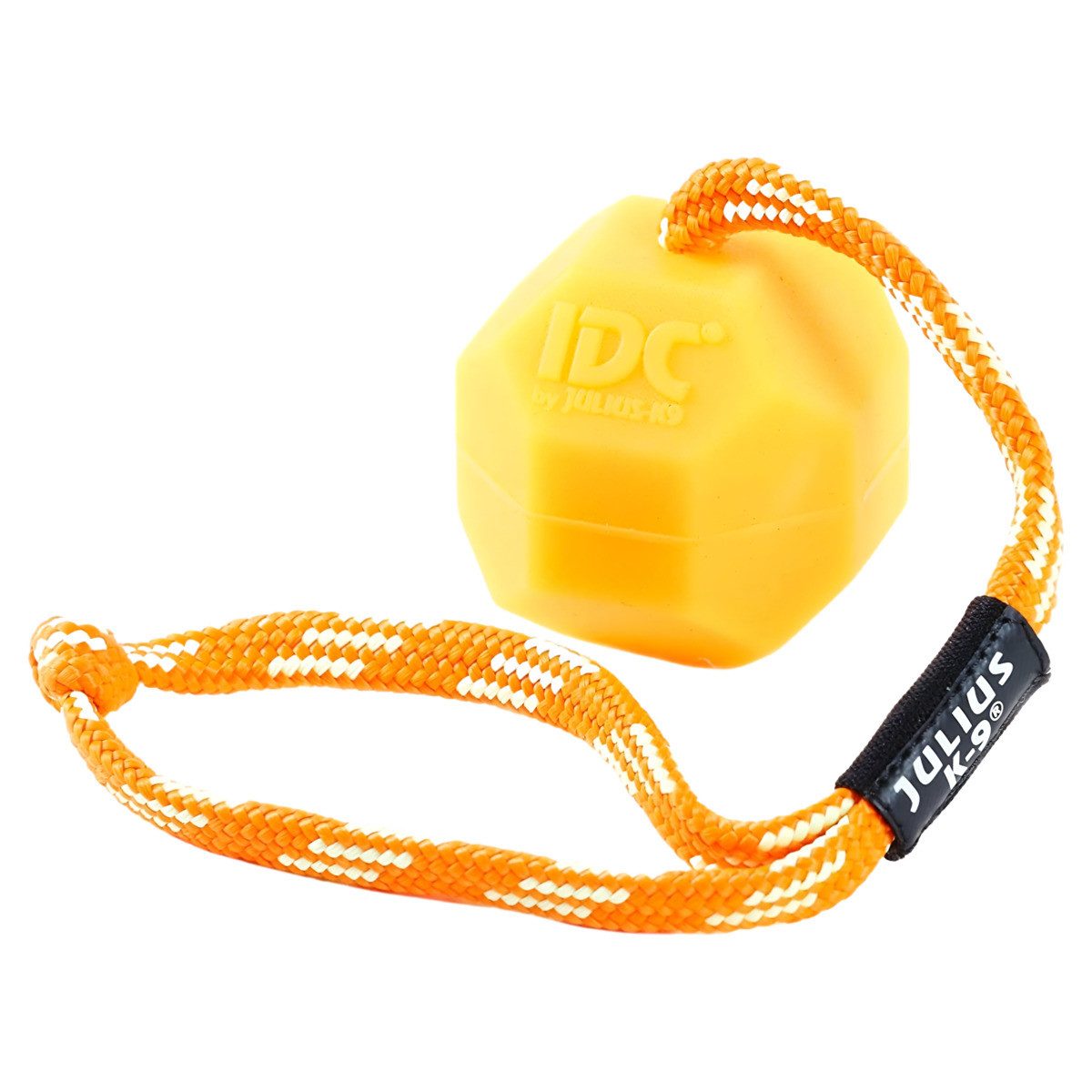 Julius-K9 Outdoor-Spielzeug Fluoreszierender IDC-Ball mit Schnur neonorange