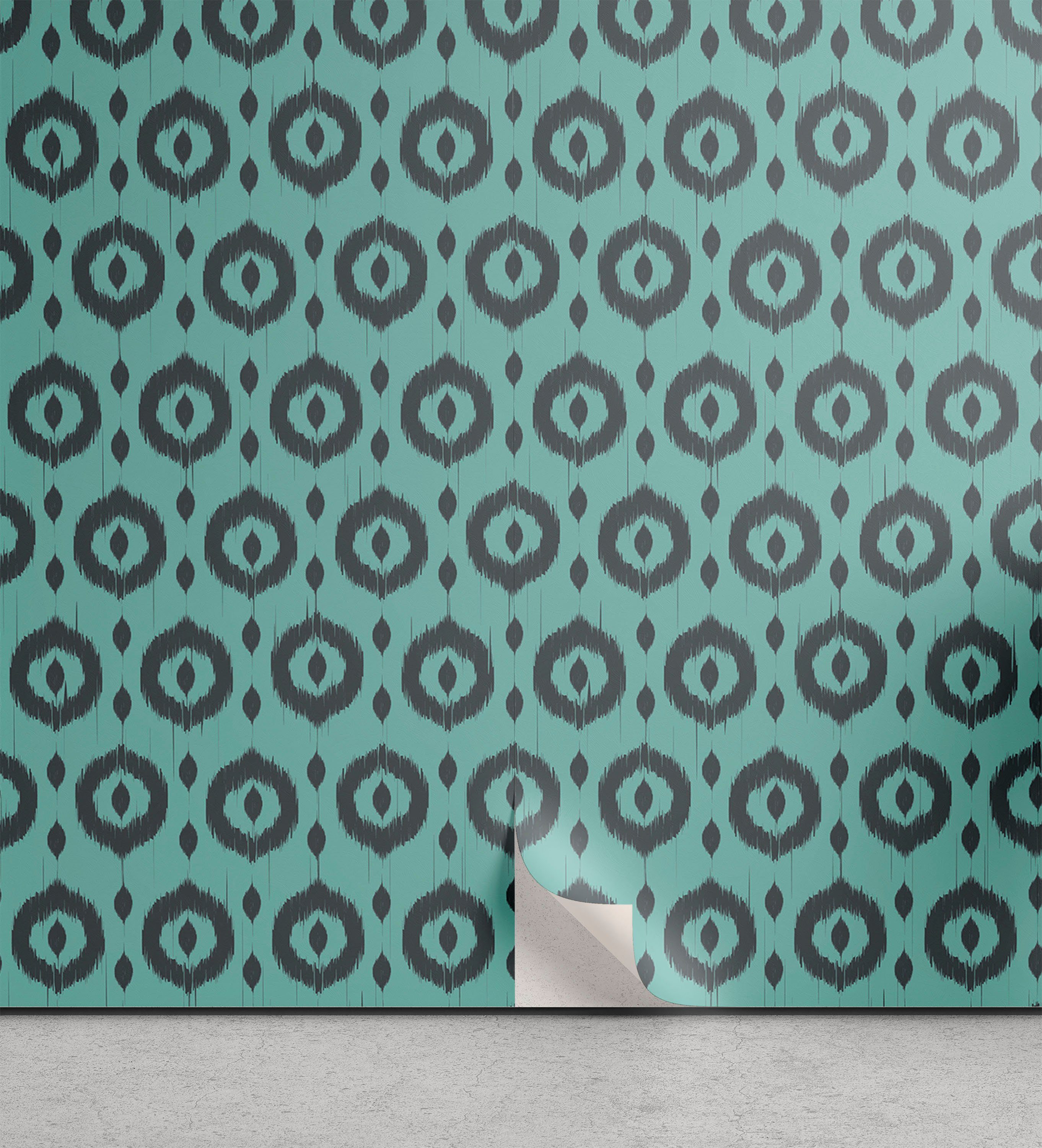 Abakuhaus Vinyltapete selbstklebendes Wohnzimmer Küchenakzent, Ikat traditionelle Punkte | Vinyltapeten