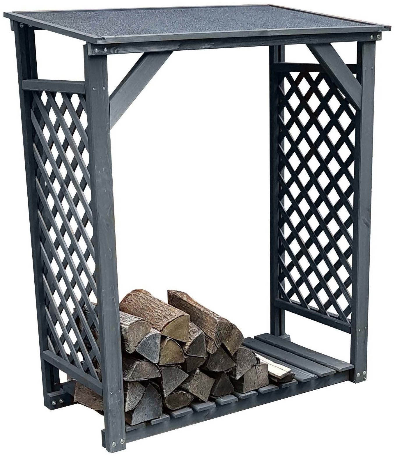 promadino Kaminholzregal Speyer, BxTxH:119,5x68x148 cm, aus massivem Kiefernholz, wetterfest imprägniert
