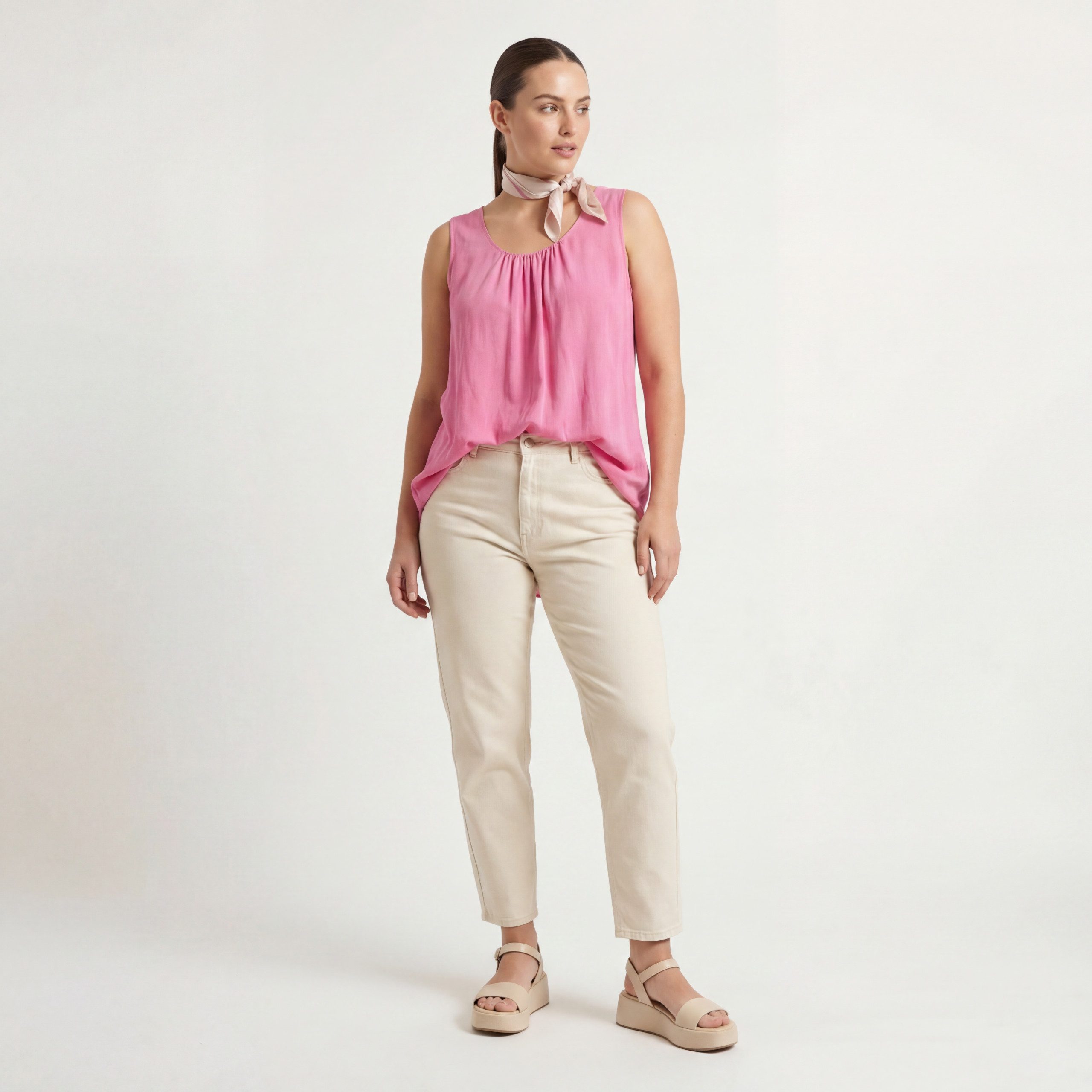 OriginalYou Trägertop Damen Long Top Sommer Oberteil ärmelloses Strandshirt mit Innentop für blickdichten Tragekomfort, erhältlich von 36-50 – Bild 3 von 5