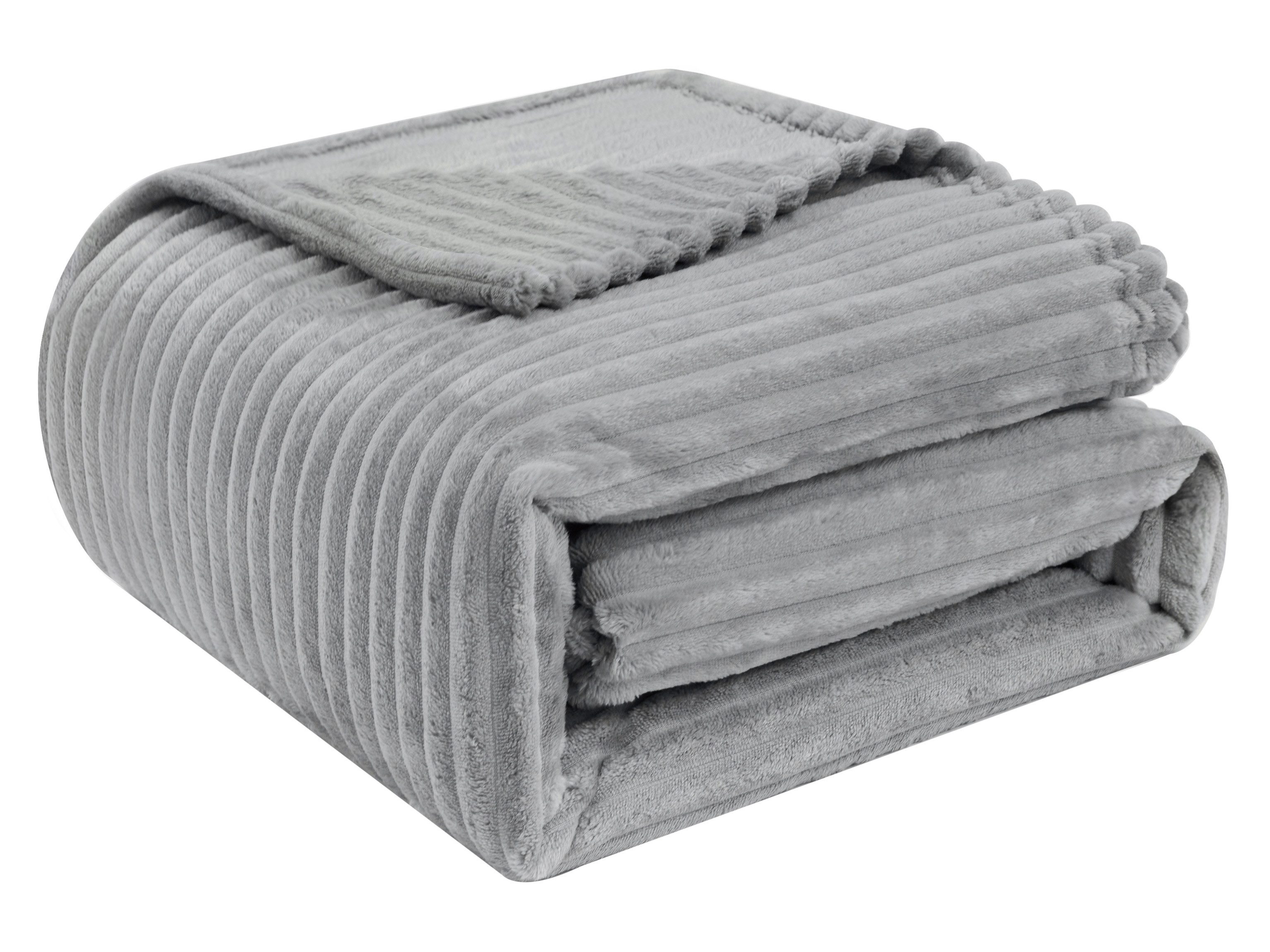 Wohndecke, Woltu, Kuscheldecke Flanell mit Streifenmuster günstig online kaufen