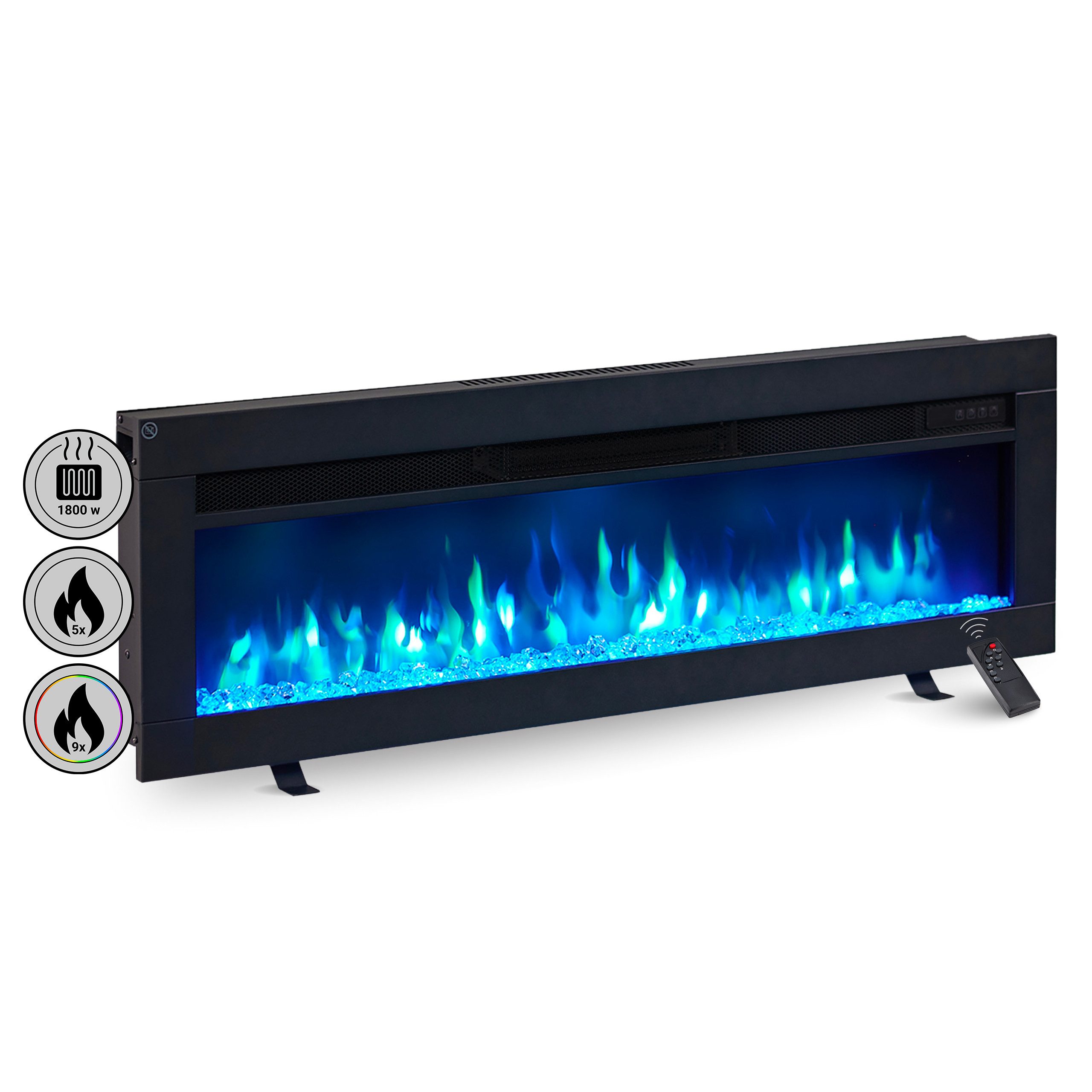 Balderia Elektrokamin Agnes 40, 3in1 Elektrokamin für Stand-, Wand- oder Einbau-Montage
