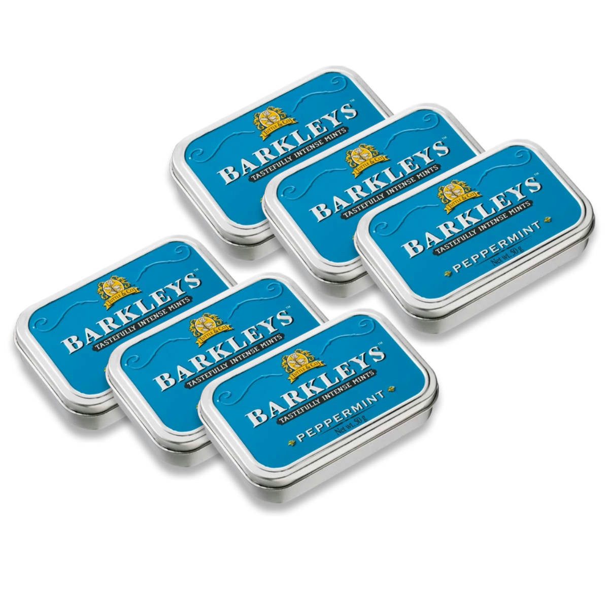 BARKLEYS Süßigkeit, Barkleys Peppermint Pfefferminz in einer Metalldose 50g 6er Pack