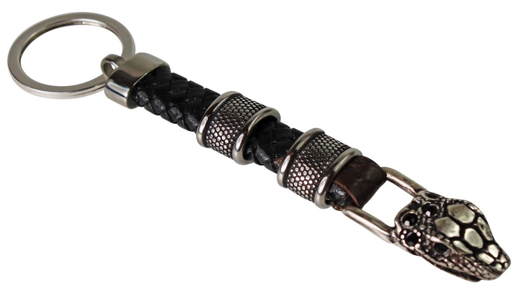 FRONHOFER Schlüsselanhänger »18756«, Schlüsselanhänger aus geflochtener  Lederkordel mit Schlangenkopf online kaufen | OTTO
