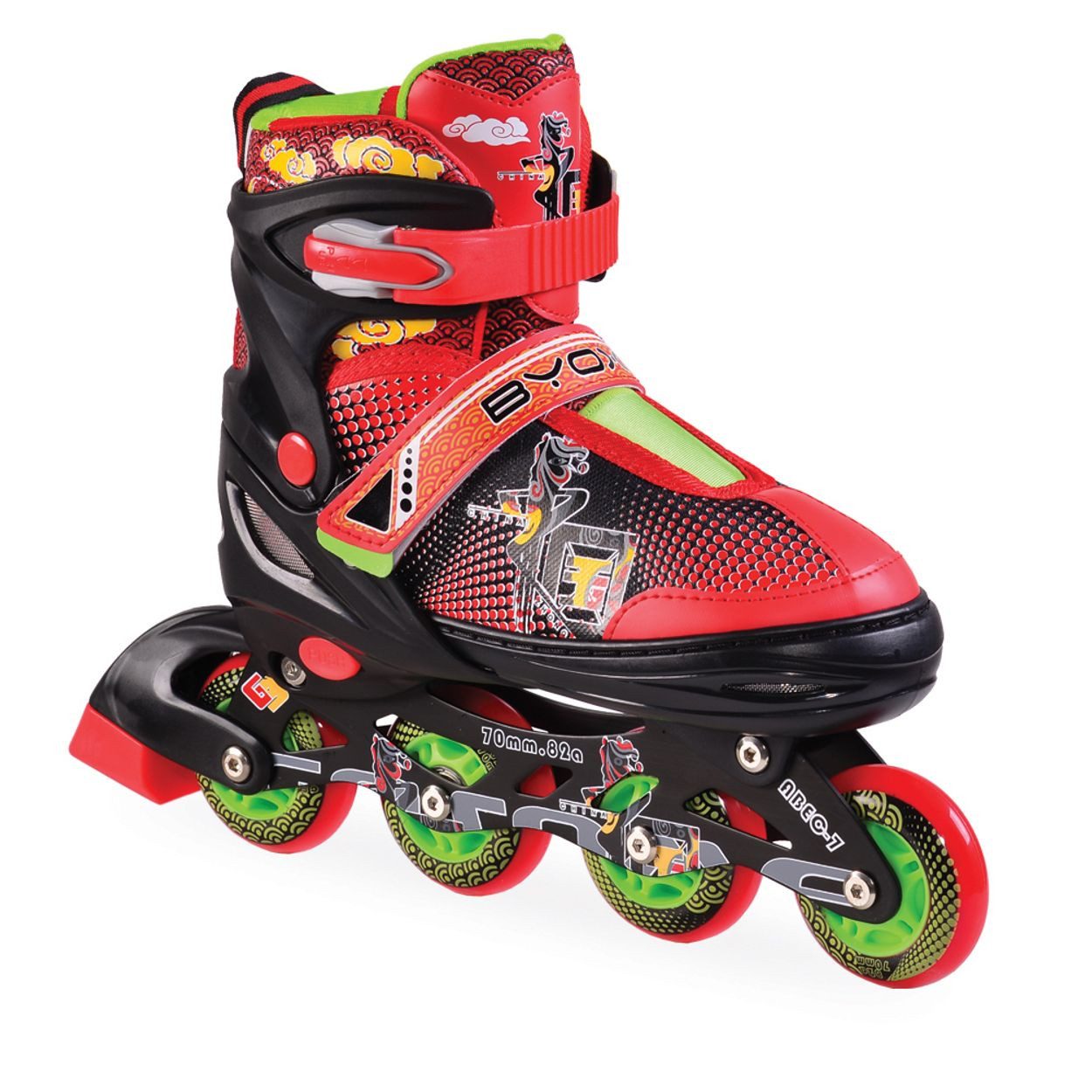 Byox Inlineskates Inliner Kinder Mask, schwarz Größe L 38-41 verstellbar, PU, ABEC-7 Lager