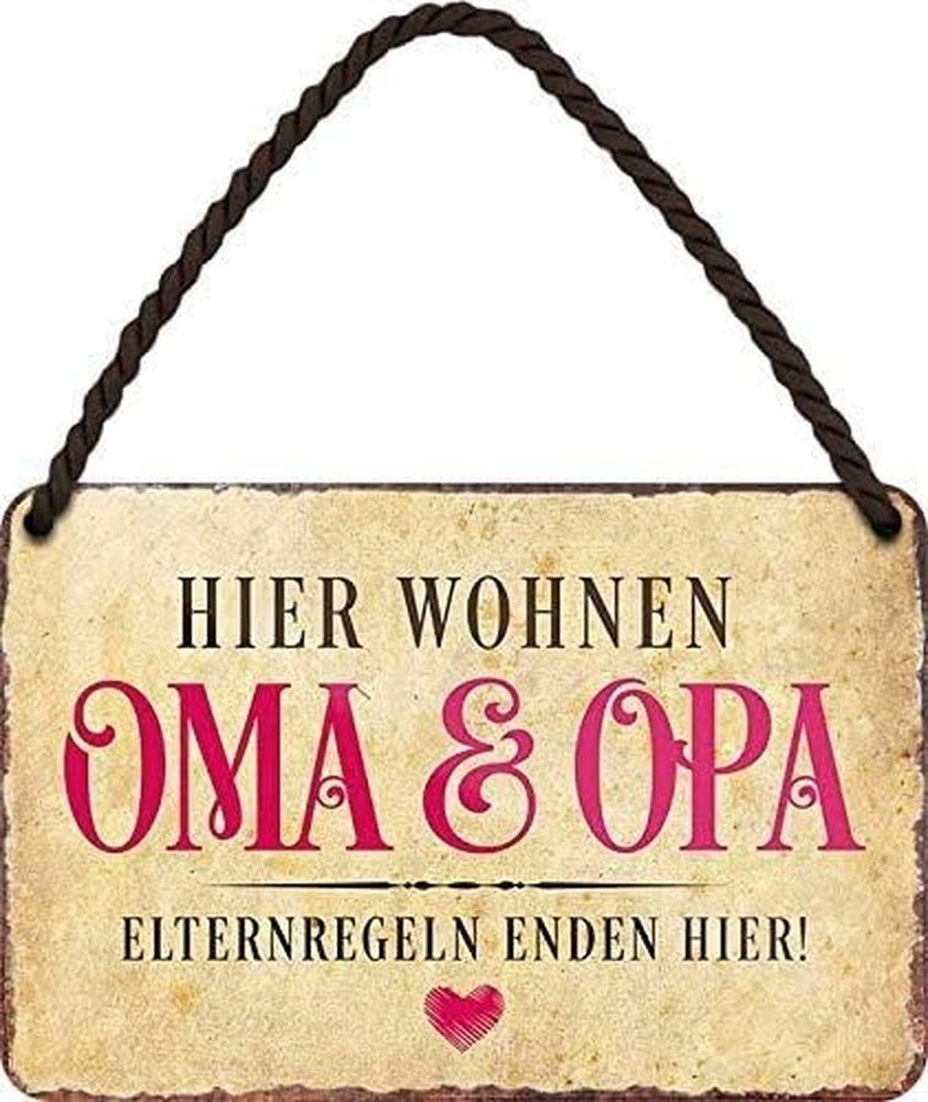schilderkreis24 Metallschild Hier Wohnen Oma & Opa günstig online kaufen