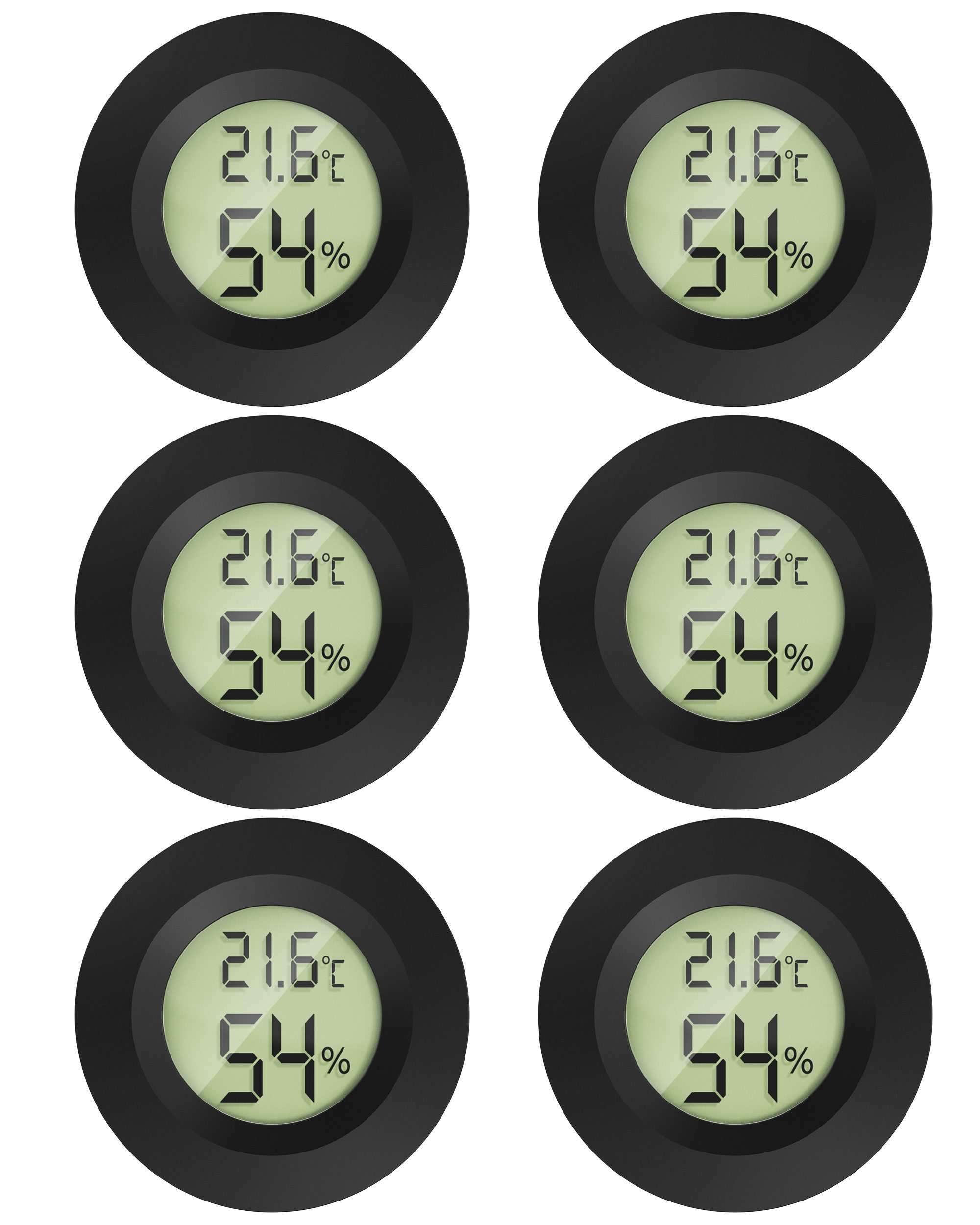 MAVORI Raumthermometer digitaler Hygrometer mit Thermometer für innen, 3er & 6er Set, 6-tlg., Temperatur & Luftfeuchtigkeit mit sehr präzisen Messwerten