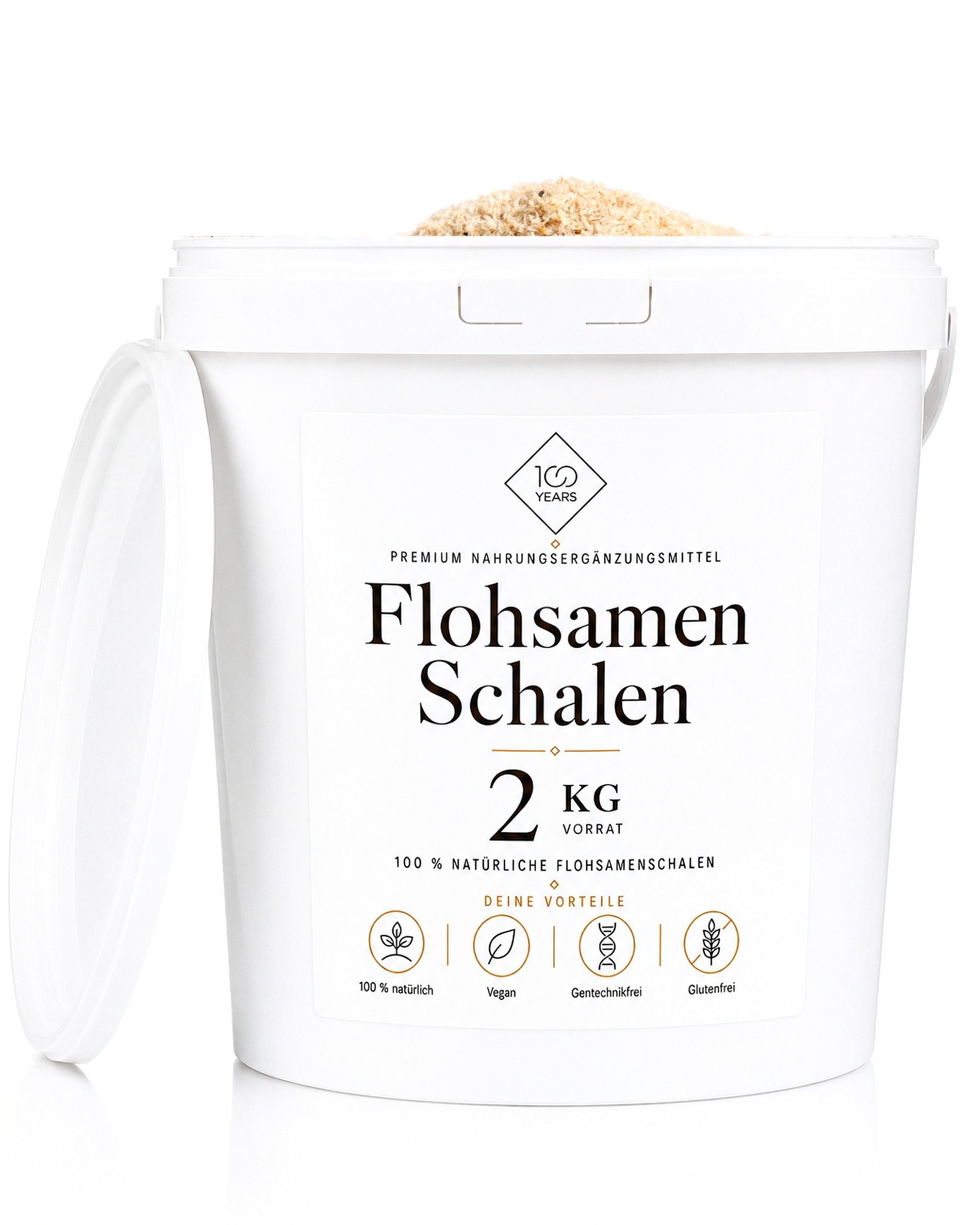 100years Flohsamenschalen - 99% reine Flohsamen - 100% Qualität Pulver, 1000 g