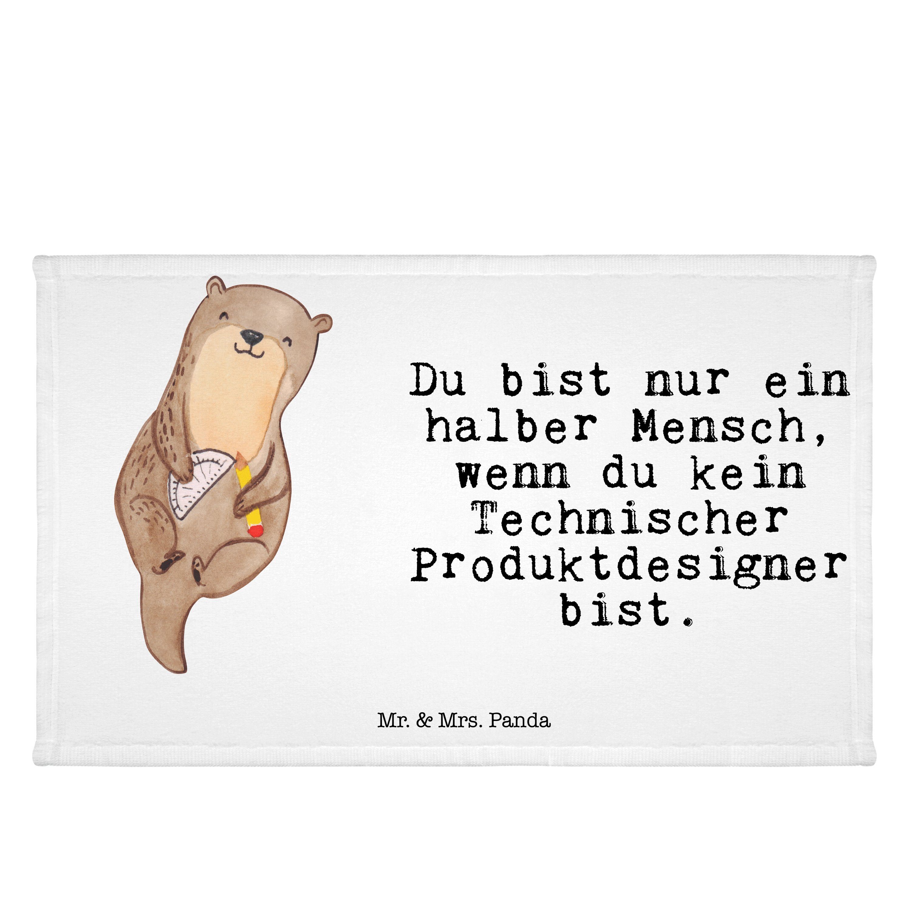 Mr. & Mrs. Panda Handtuch Technischer Produktdesigner mit Herz - Weiß - Geschenk, Firma, Sport, (1-St)