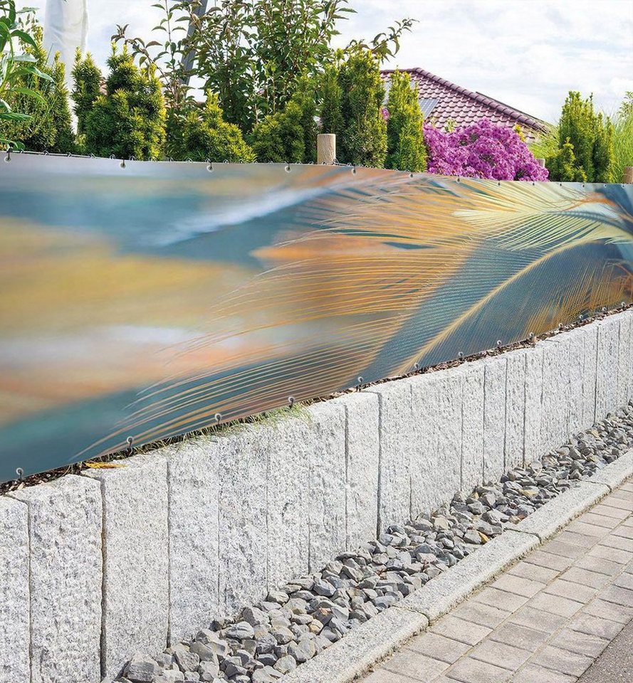 Thumbnail - MyMaxxi Sichtschutzzaunmatten Zaunbanner Federn orange Sichtschutz Garten Zaun
