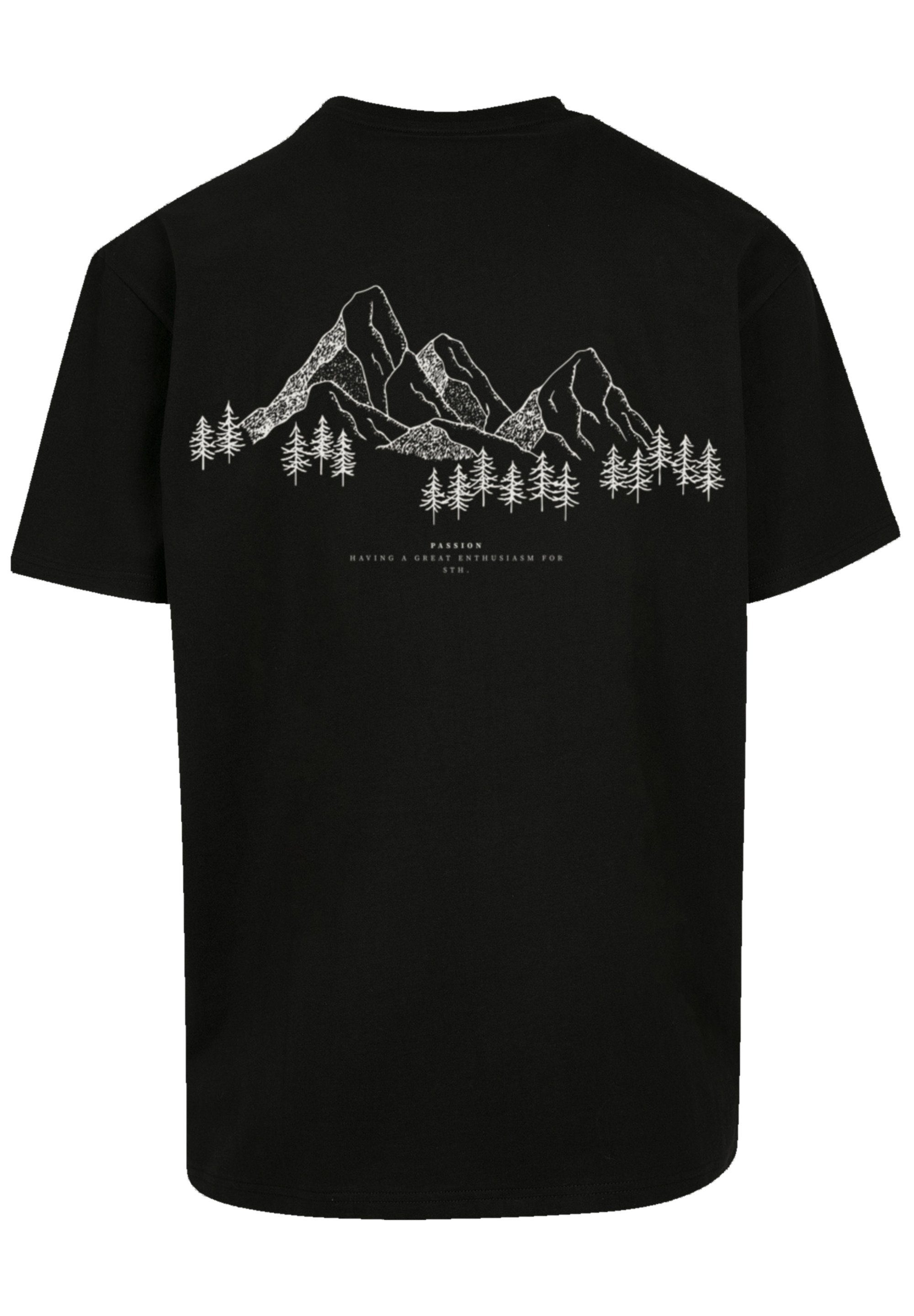 F4NT4STIC T-Shirt PLUS SIZE Mountain Berge Print schwarz