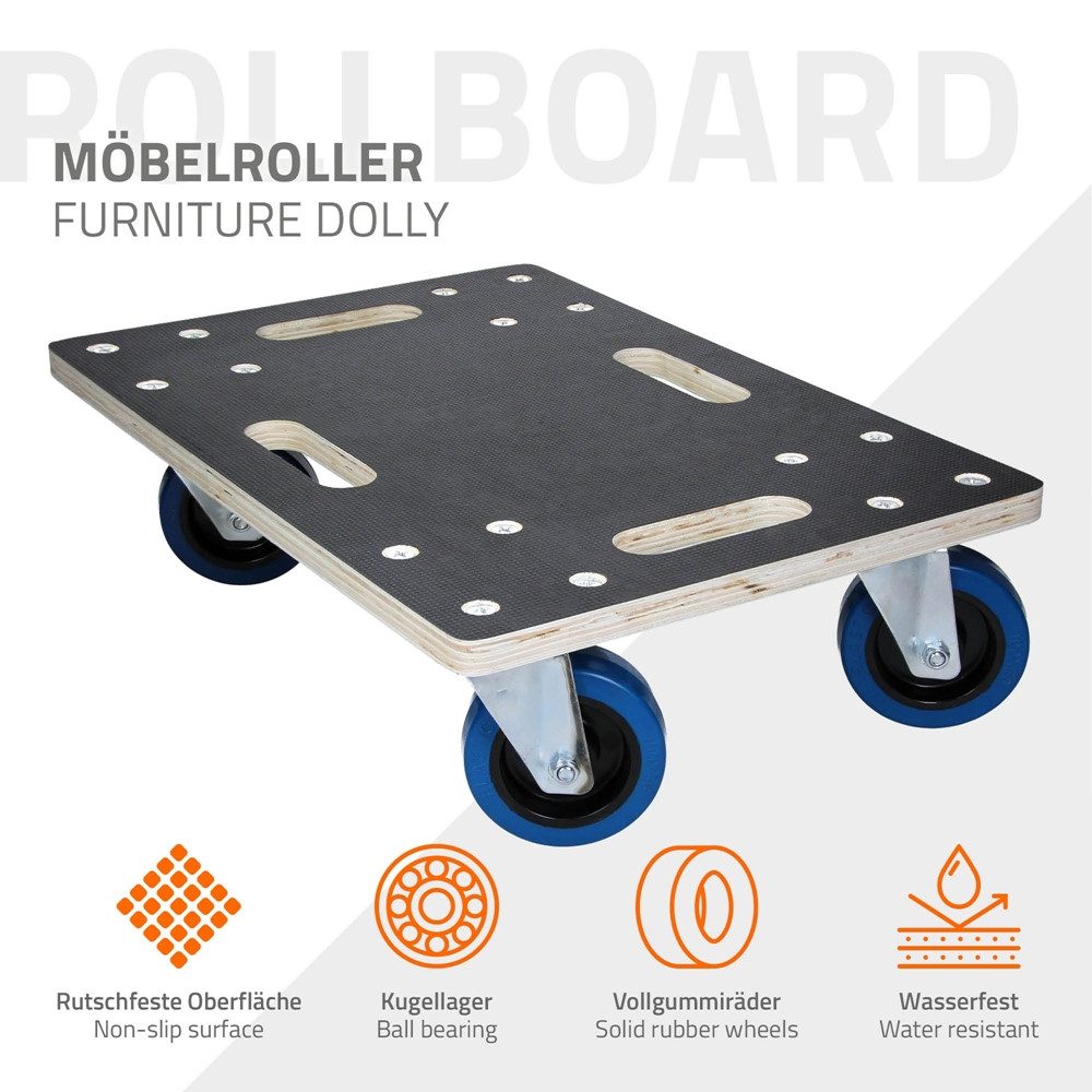 ECD Germany Möbelrolle Transportroller mit Siebdruckplatte, günstig online kaufen