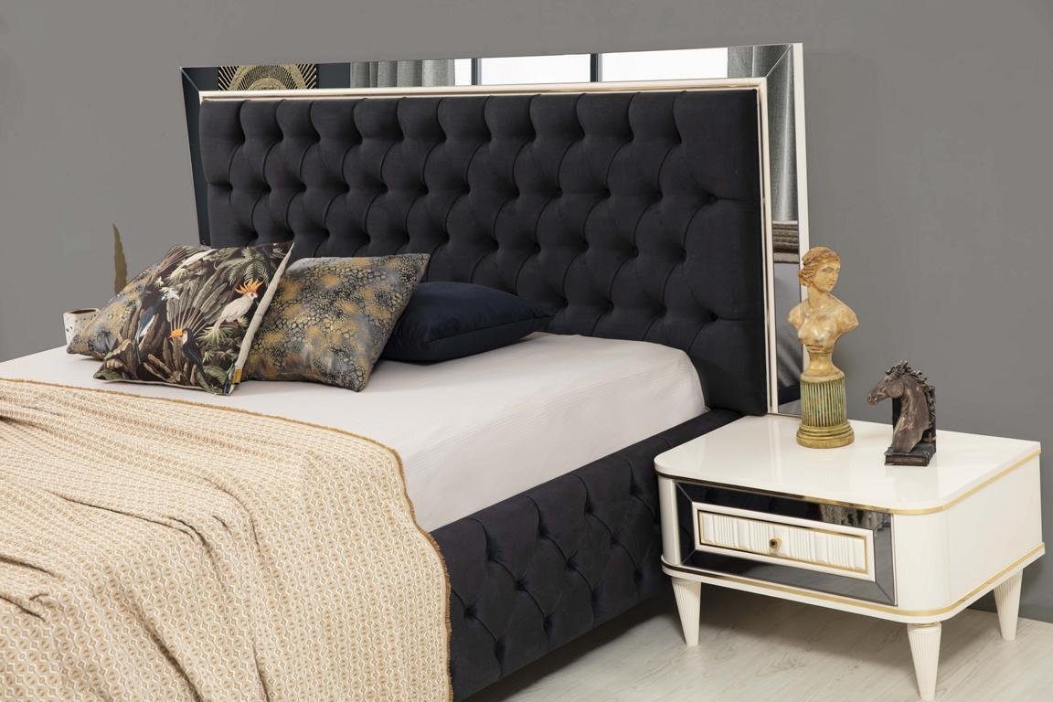 JVmoebel Bett Bett gepolstertem mit Design Doppel Chesterfield Luxus Hotelbetten