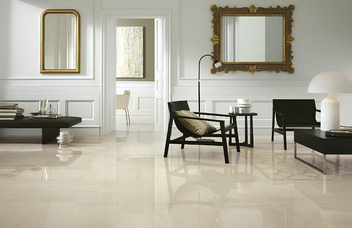 Xlmoebel Bodenfliese Marmorfliesen Crema Marfil poliertes Bodenbelag Design Marmo 18m², Marmor, Beige, Marmor Beige, Hergestellt in Europa