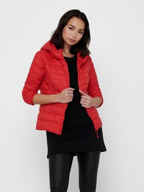 ONLY Blouson Leichte Slim Steppjacke ONLTAHOE Herbst Übergangsjacke mit Kapuze 3761 in Rot