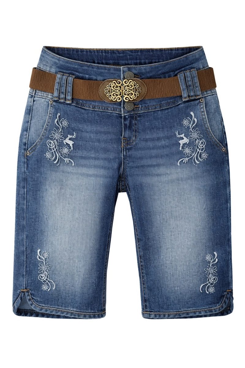 Hangowear Trachtenjeans Trachtenjeans Damen - DOROTHEA DENIM BERMUDA - denim