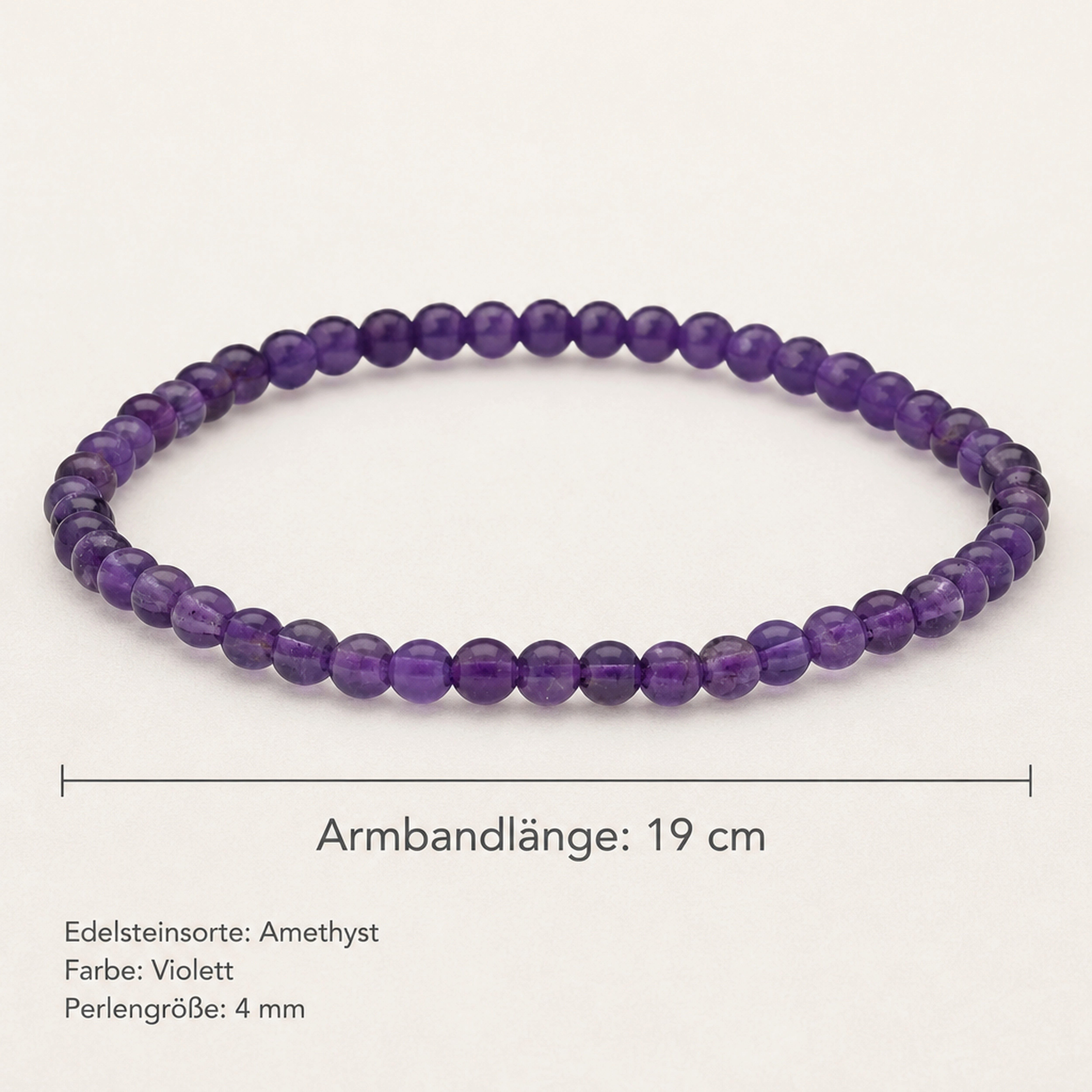 Lebensquelle Plus Armband Amethyst Mini-Kugelarmband, 4 mm – Bild 3 von 5