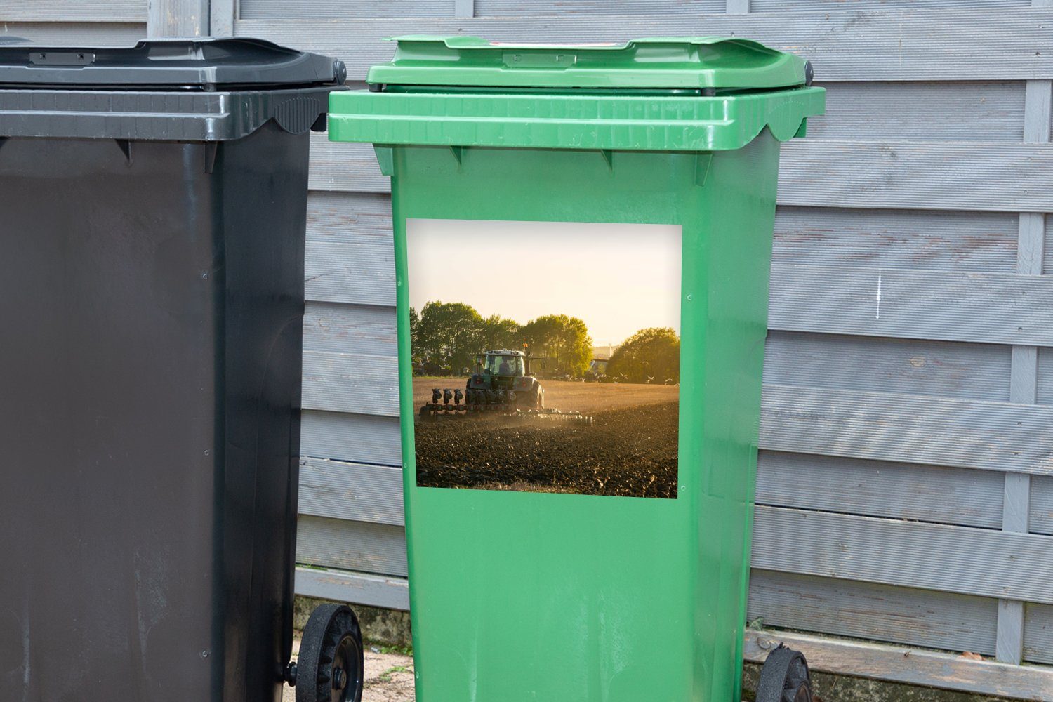 Mülltonne, St), Land - MuchoWow (1 Mülleimer-aufkleber, - Vogel Traktor Wandsticker Container, Abfalbehälter Sticker,