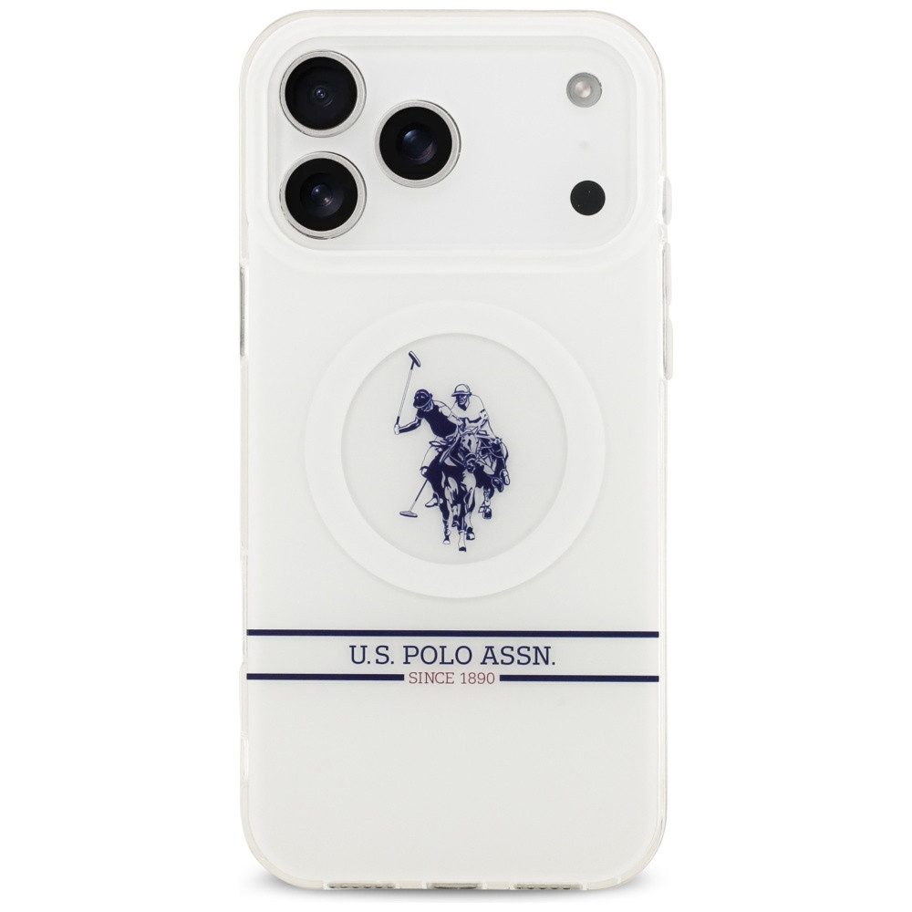 U.S. Polo Assn. Handyhülle Schutzhülle Magnethülle Hartschale, MagSafe-Magnetring, Hartschale, Polospieler-Logo