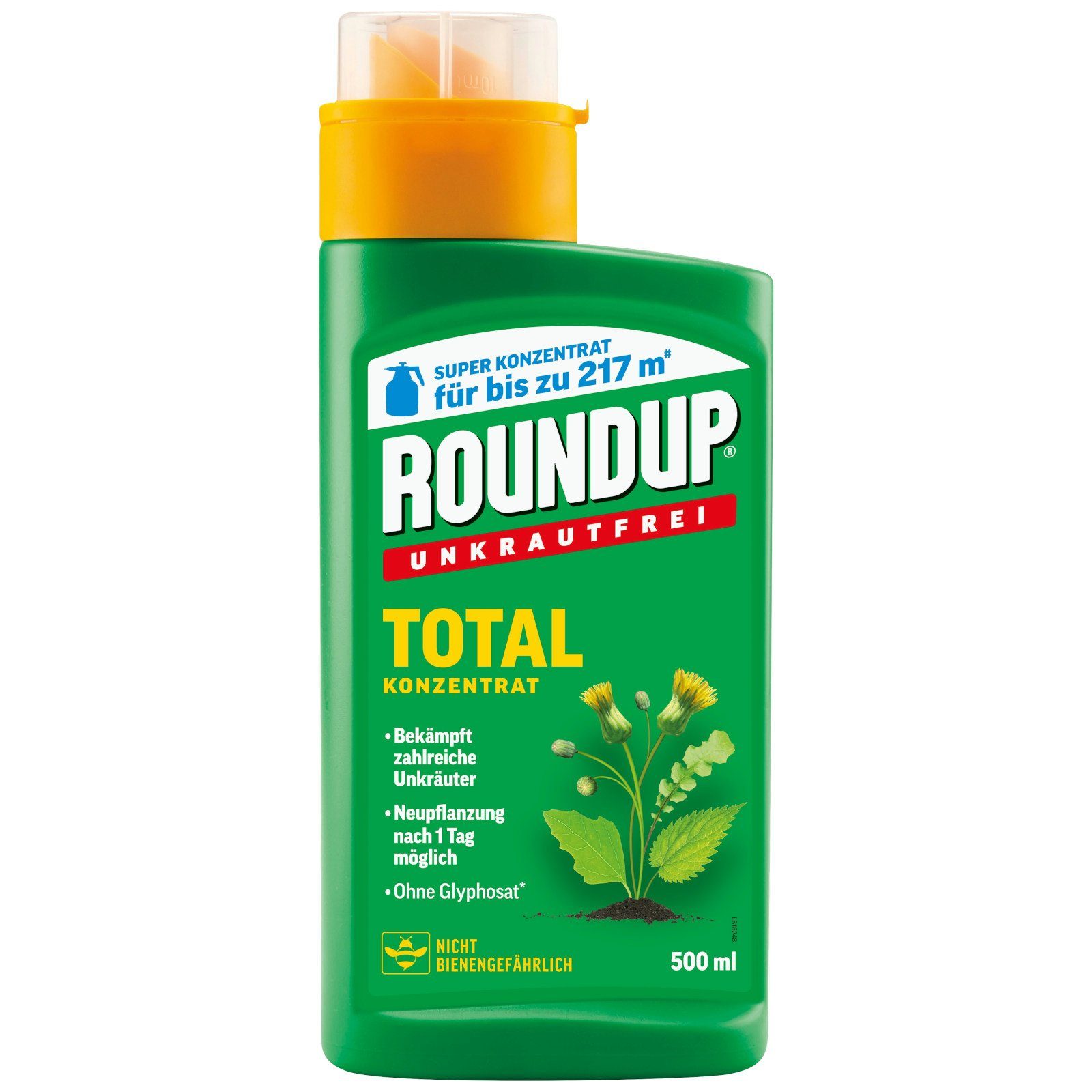 ROUNDUP Unkrautbekämpfungsmittel Unkrautfrei Total Konzentrat - 500 ml