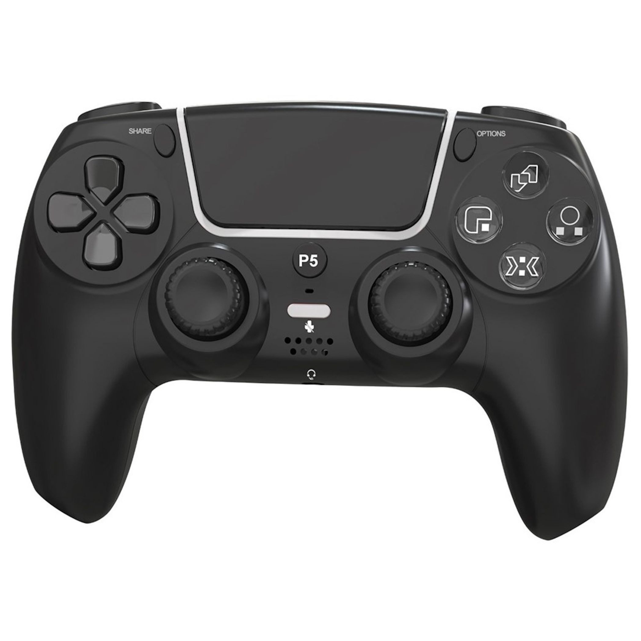 Wigento Wireless Gaming Controller für PS5 Hall Effekt Dual Vibration Schwarz PlayStation 5-Controller (Hall Effekt, 6 Achsen Gyroskop, Dual Vibration)