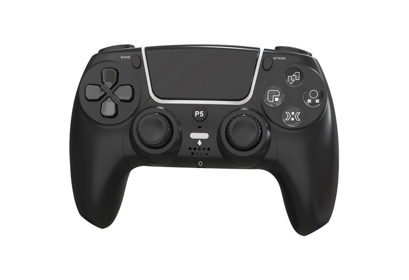 Wigento Wireless Gaming Controller für PS5 Hall Effekt Dual Vibration Schwarz PlayStation 5-Controller (Hall Effekt, 6 Achsen Gyroskop, Dual Vibration)