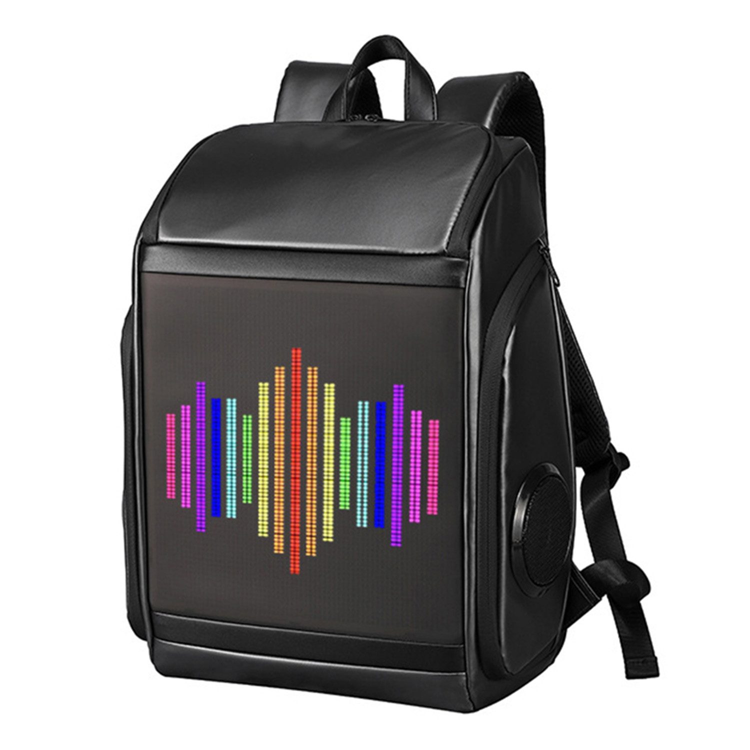 Refttenw Rucksack LED Rucksack mit Bluetooth Lautsprecher Wasserdichte Reiserucksack, Laptoprucksack, LED-Bildschirm Programmierbarer Rucksack