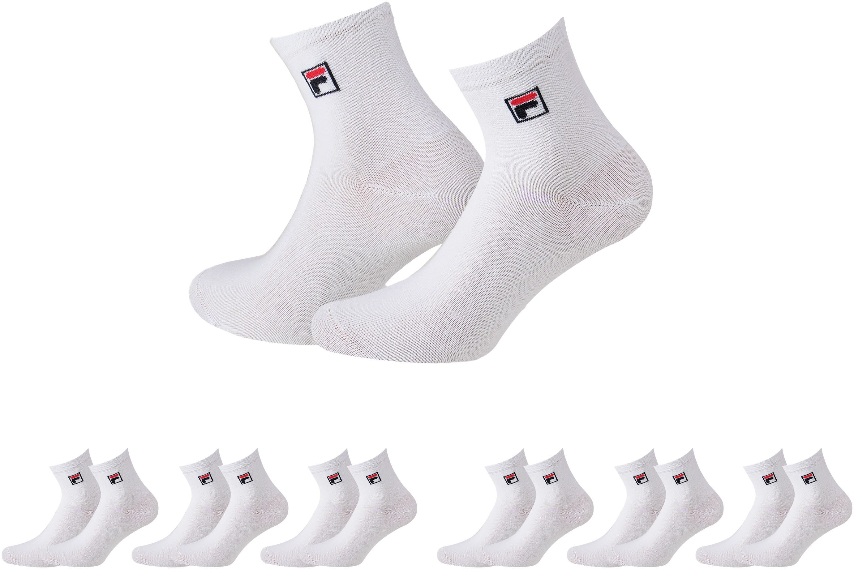 Fila Kurzsocken UNISEX QUARTER PLAIN SOCKS (6-Paar) mit Logo-Schriftzug günstig online kaufen