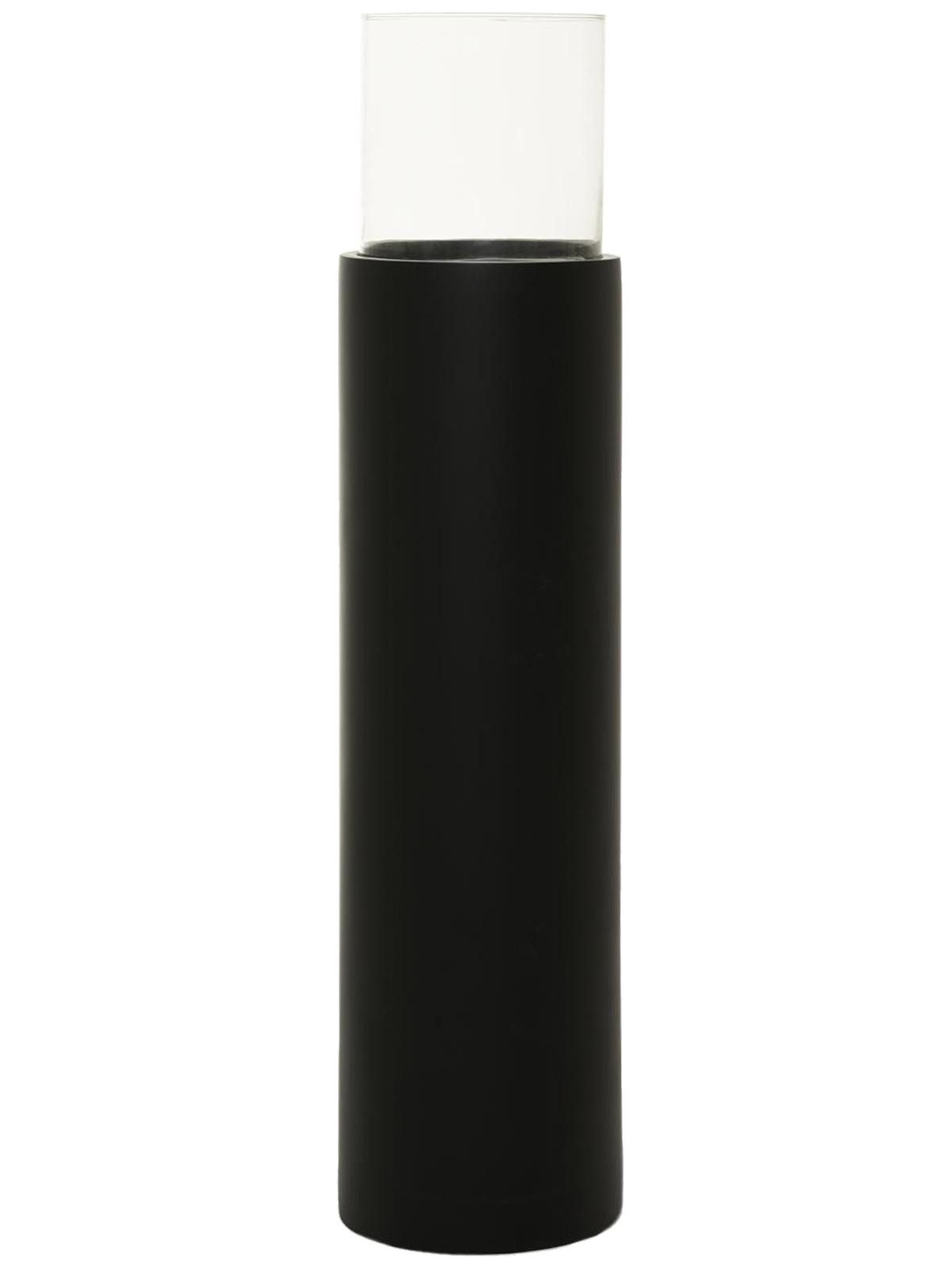 VIVANNO Bodenwindlicht Fiberglas CANDIRO Rund - Schwarz Matt (1 St), 23x100 cm